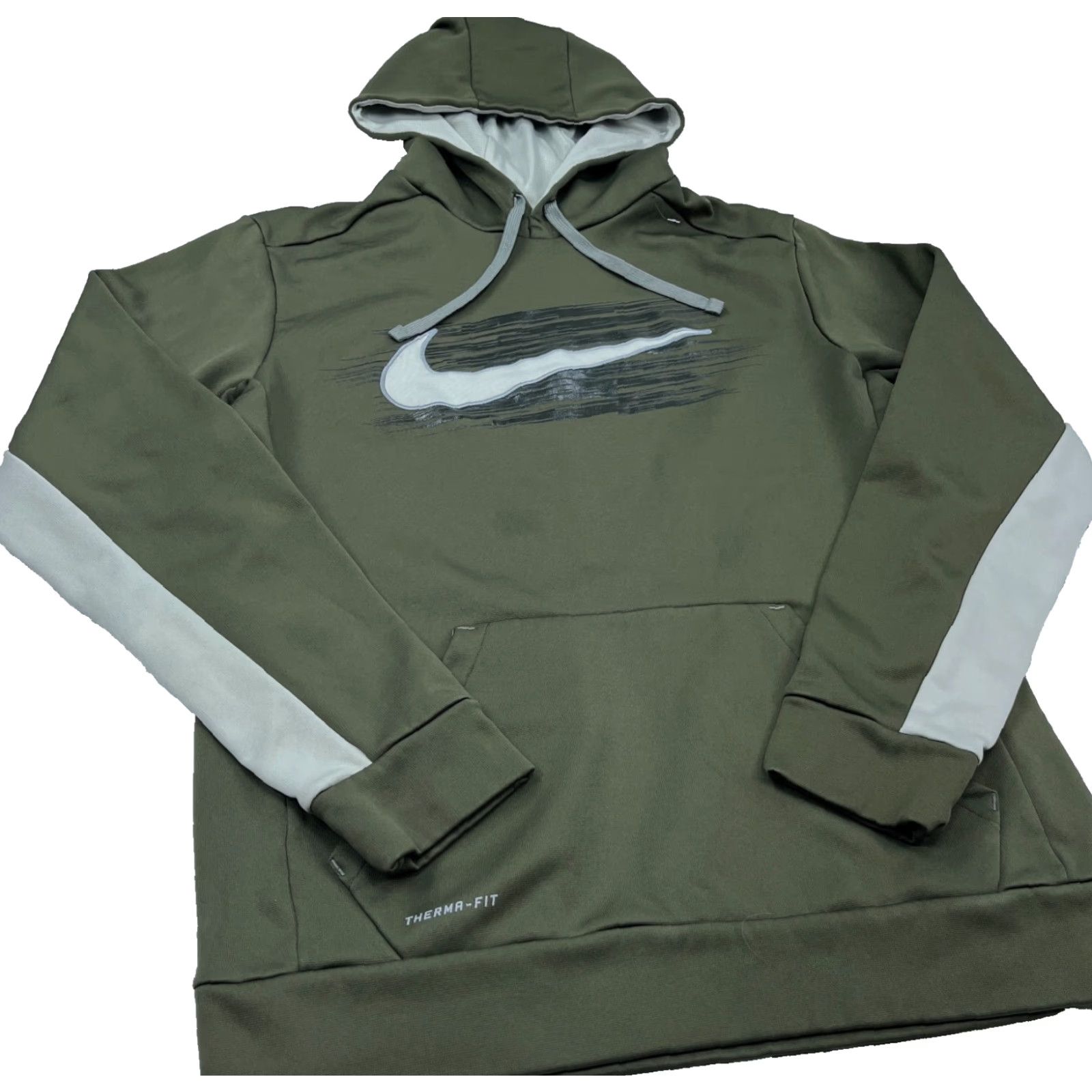 Nike Nike Hoodie Men M Green Sweatshirt Therma Fit Swoosh Logo Graphic Print Pullover All Seasons Hooded Lightweight Moisture Wicking Pockets Nike Therma Size US M / EU 48-50 / 2 - 2 Thumbnail