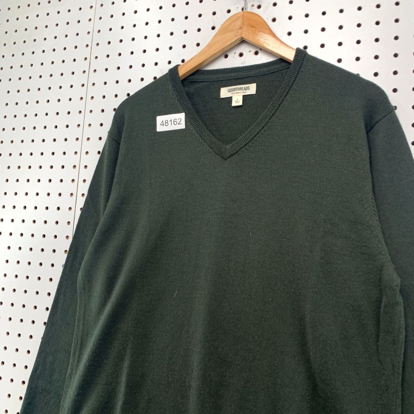 Vintage Goodthreads Merino Wool Sweater Men Large Green V-Neck Preppy Business Work Shirt Size US L / EU 52-54 / 3 - 6 Thumbnail