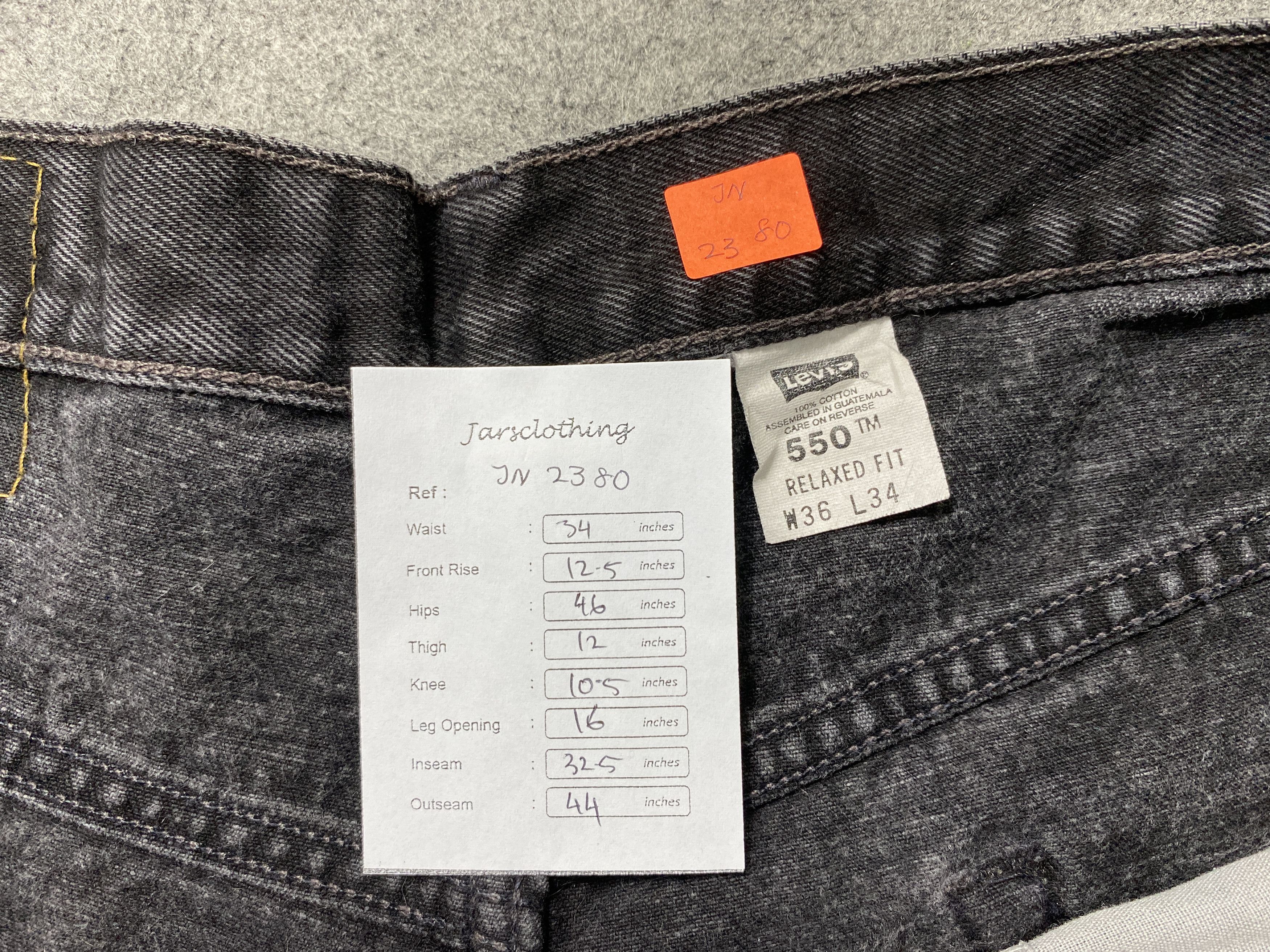 Levi's Black Vintage Levi's 550 Jeans 34x32.5 Denim -JN2380 Size US 34 / EU 50 - 8 Thumbnail