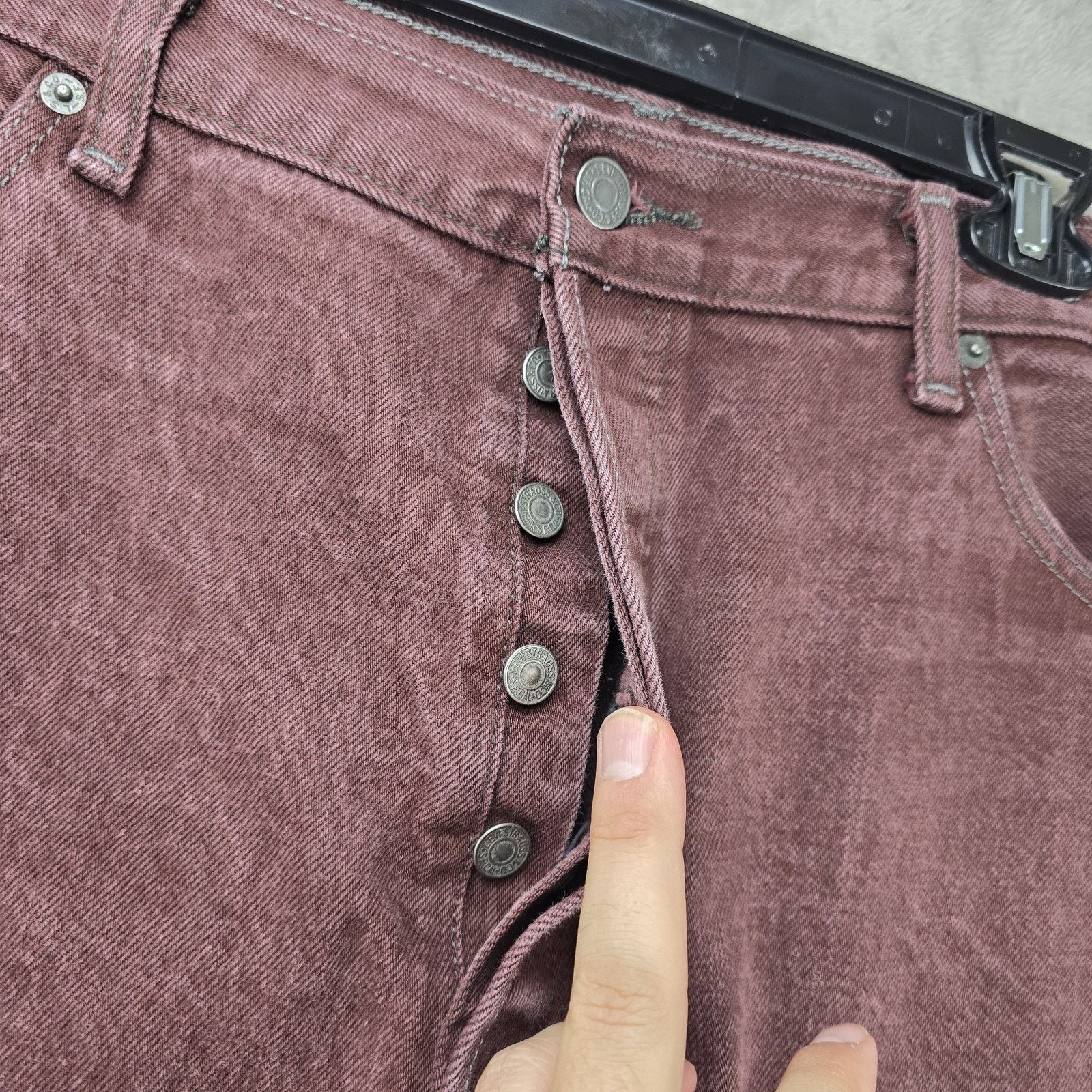 Levi's Levis 501xx Jeans 42x32 (Actual 40x29) Maroon Straight Leg Size US 40 / EU 56 - 3 Thumbnail