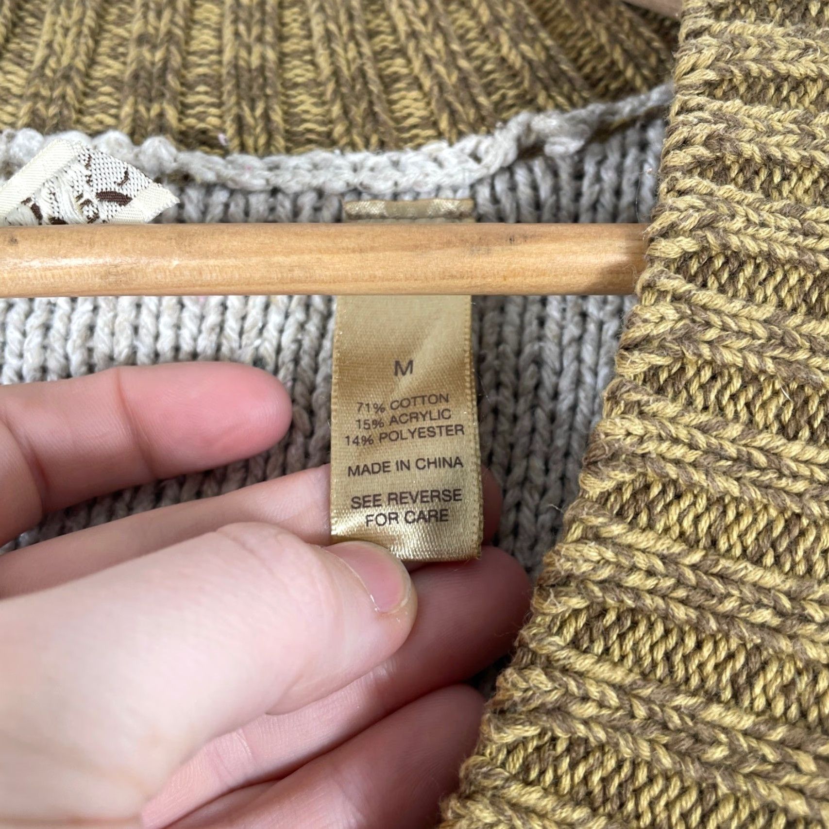 BKE BKE Cardigan Sweater Womens Medium Green Beige Pointelle Cable Knit Boho Y2K Shirt Adult M Green Womens Size M / US 6-8 / IT 42-44 - 5 Thumbnail