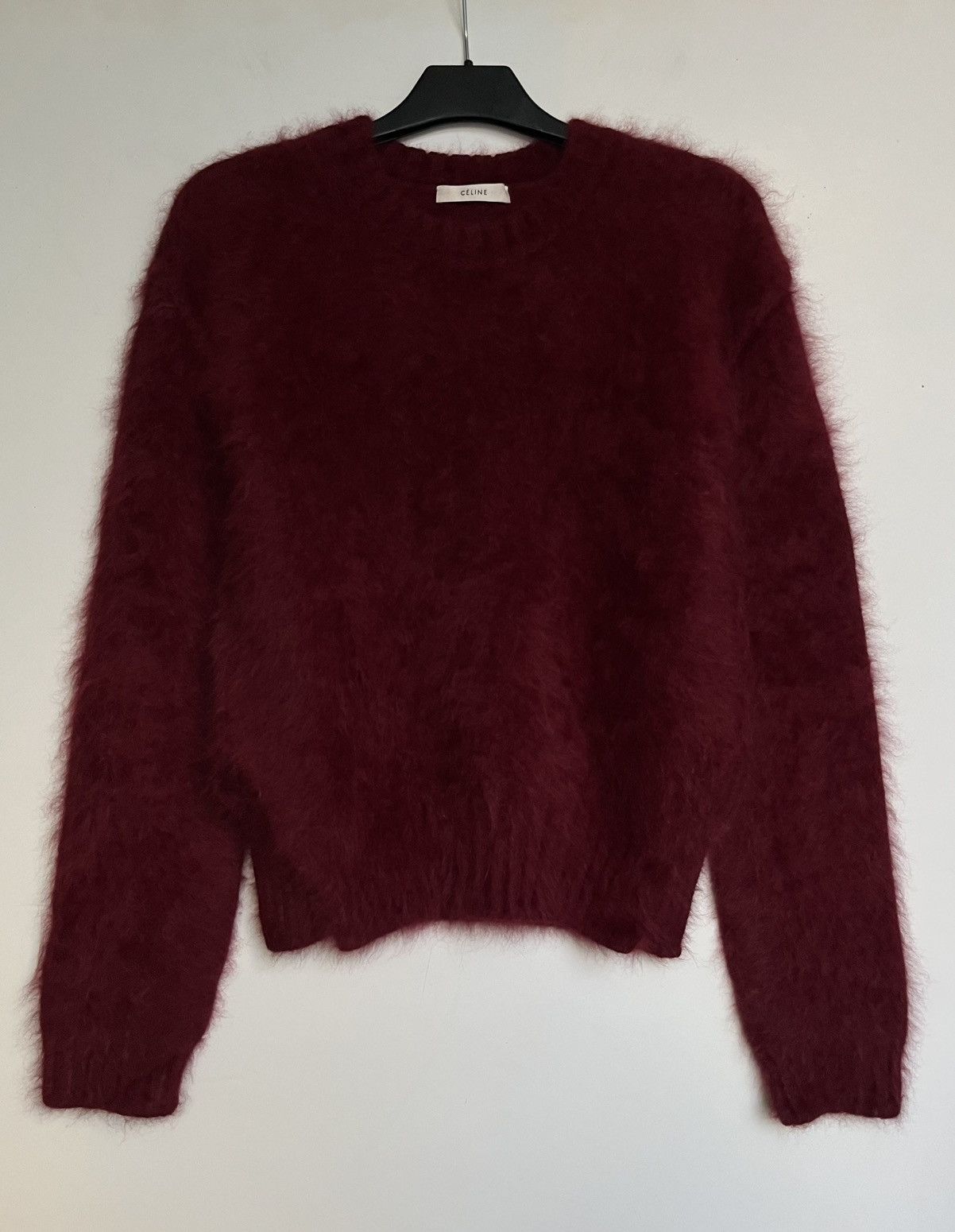 image of Celine Old Céline 2011 Angora Knit in Burgundy, Women's (Size XS)