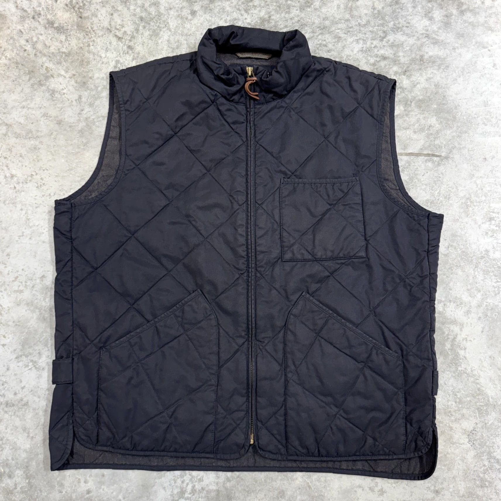 J.Crew J.Crew Quilted Vest Mens XL Navy Blue Full Zip Stand Collar Pockets Insulated Vest Size US XL / EU 56 / 4 - 2 Thumbnail