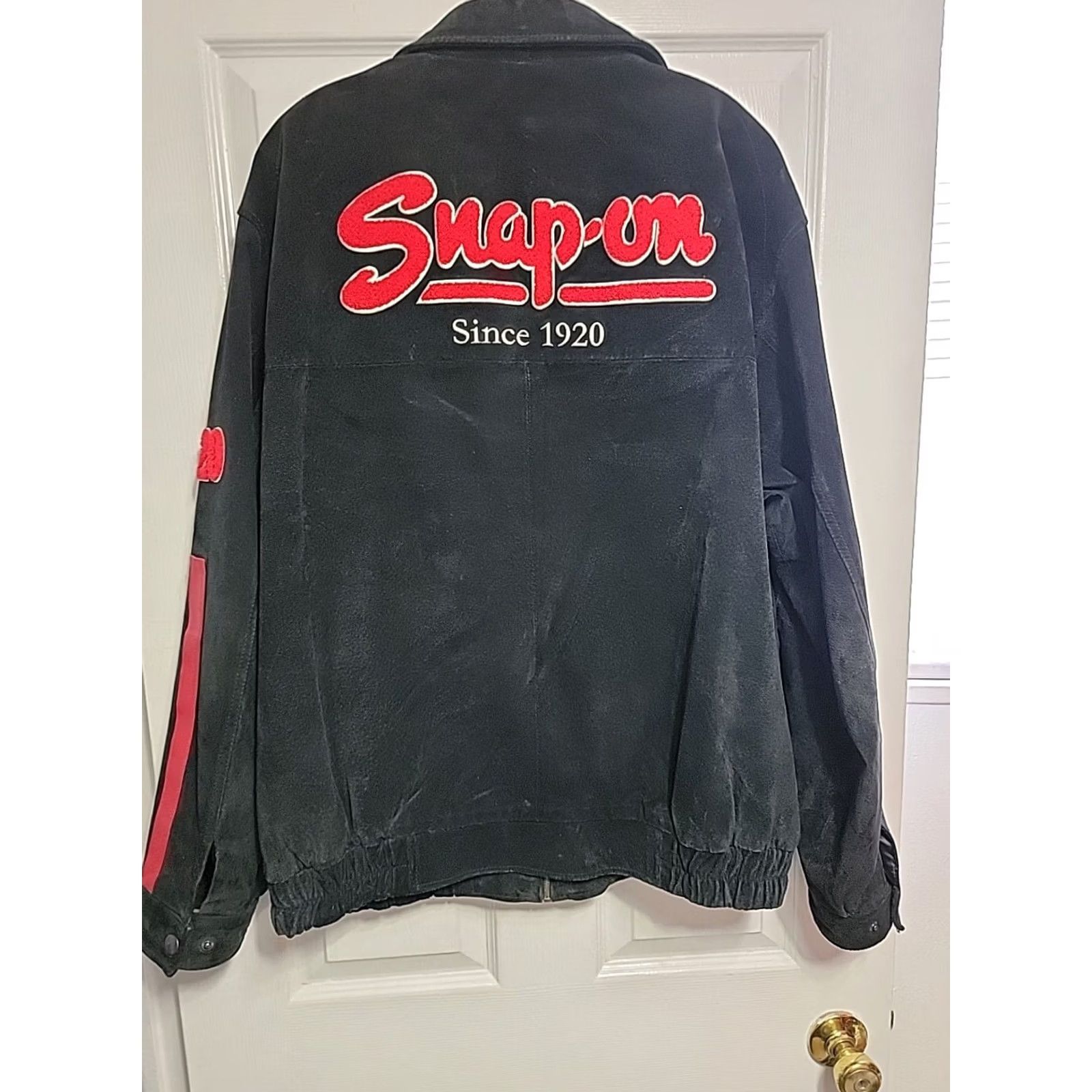 Vintage Snap-On Tools Black Suede Leather Jacket 2008 Tools Edition Mens XL Bomber Jacket Size US XL / EU 56 / 4 - 7 Thumbnail