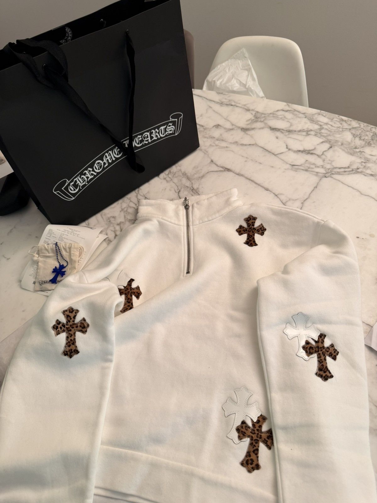 Chrome Hearts Crewneck 1/4 zip white patches Size US S / EU 44-46 / 1 - 1 Thumbnail