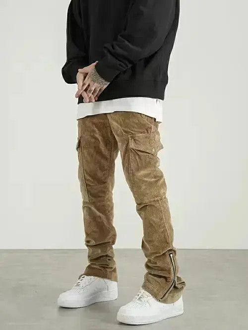 Designer utility flared cargo pants Size US 32 / EU 48 - 4 Thumbnail