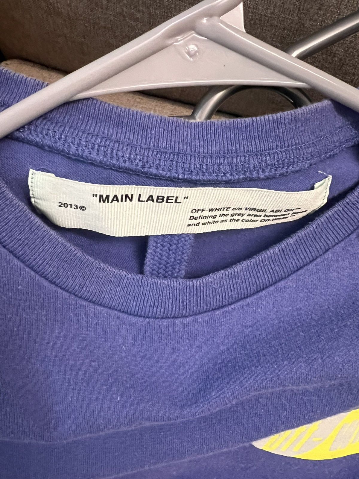 Off-White Off white x tee 2013 Virgil Abloh XXS Blue/Yellow Size US XXS / EU 40 - 3 Thumbnail