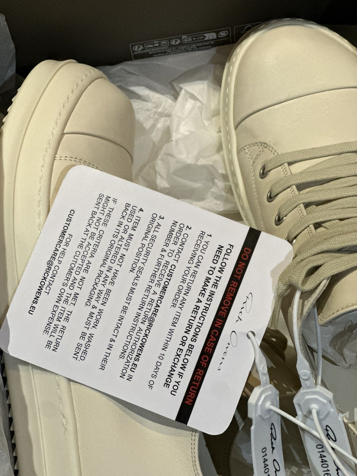 Rick Owens Rick owens leather ramones low top white milk sneakers Size US 9.5 / EU 42-43 - 16 Thumbnail