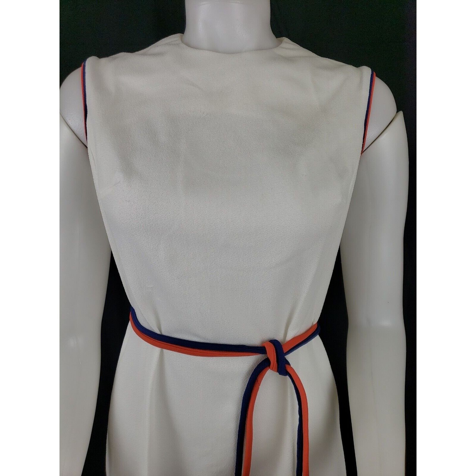 Vintage 60s Belted Knit Dress Sz 10 Sleeveless Hob Nobber Stewardess Size S / US 4 / IT 40 - 3 Thumbnail