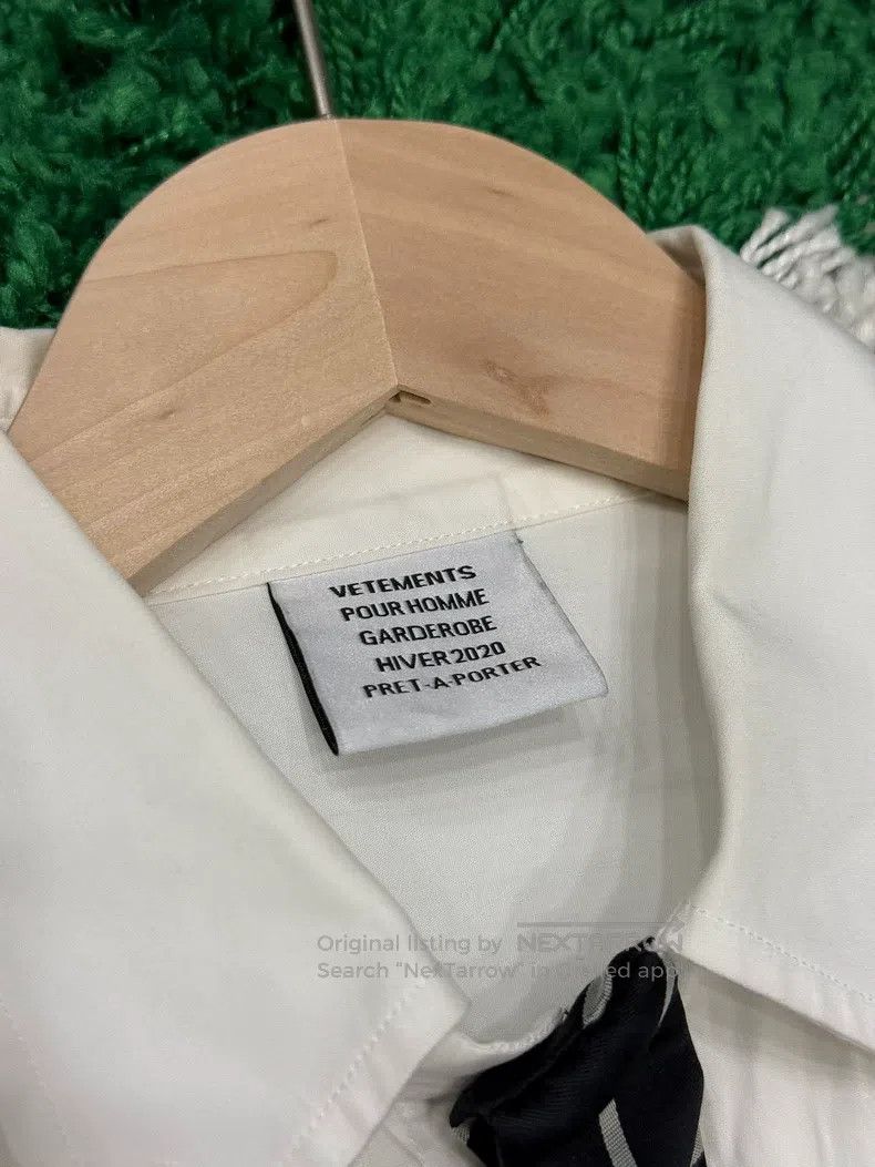 Vetements Vetements Tie Front Oversized White Shirt M Size Size US M / EU 48-50 / 2 - 3 Thumbnail