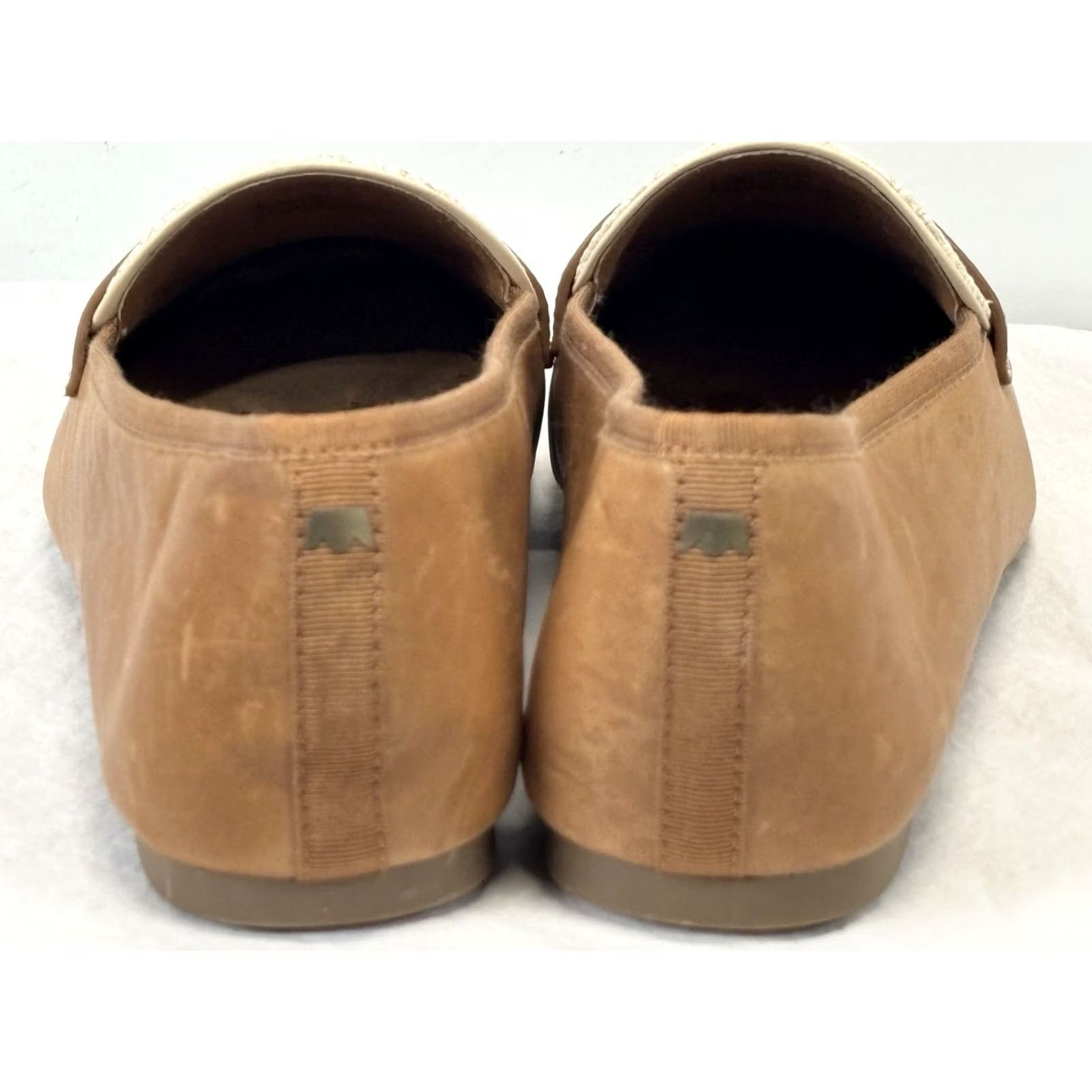 Vintage Birdies Vesper Loafers Women's 9 Cappuccino Leather Raffia Slip-On Comfort Size US 9 / IT 39 - 4 Thumbnail