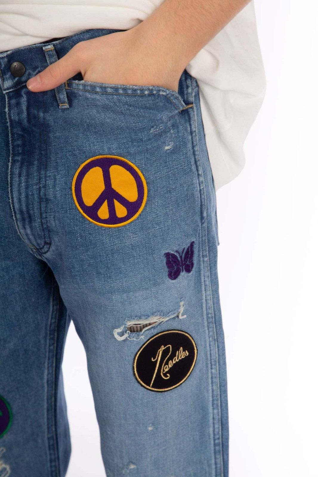 Needles Needles Assorted Patches Straight Jeans Denim Size US 32 / EU 48 - 5 Thumbnail