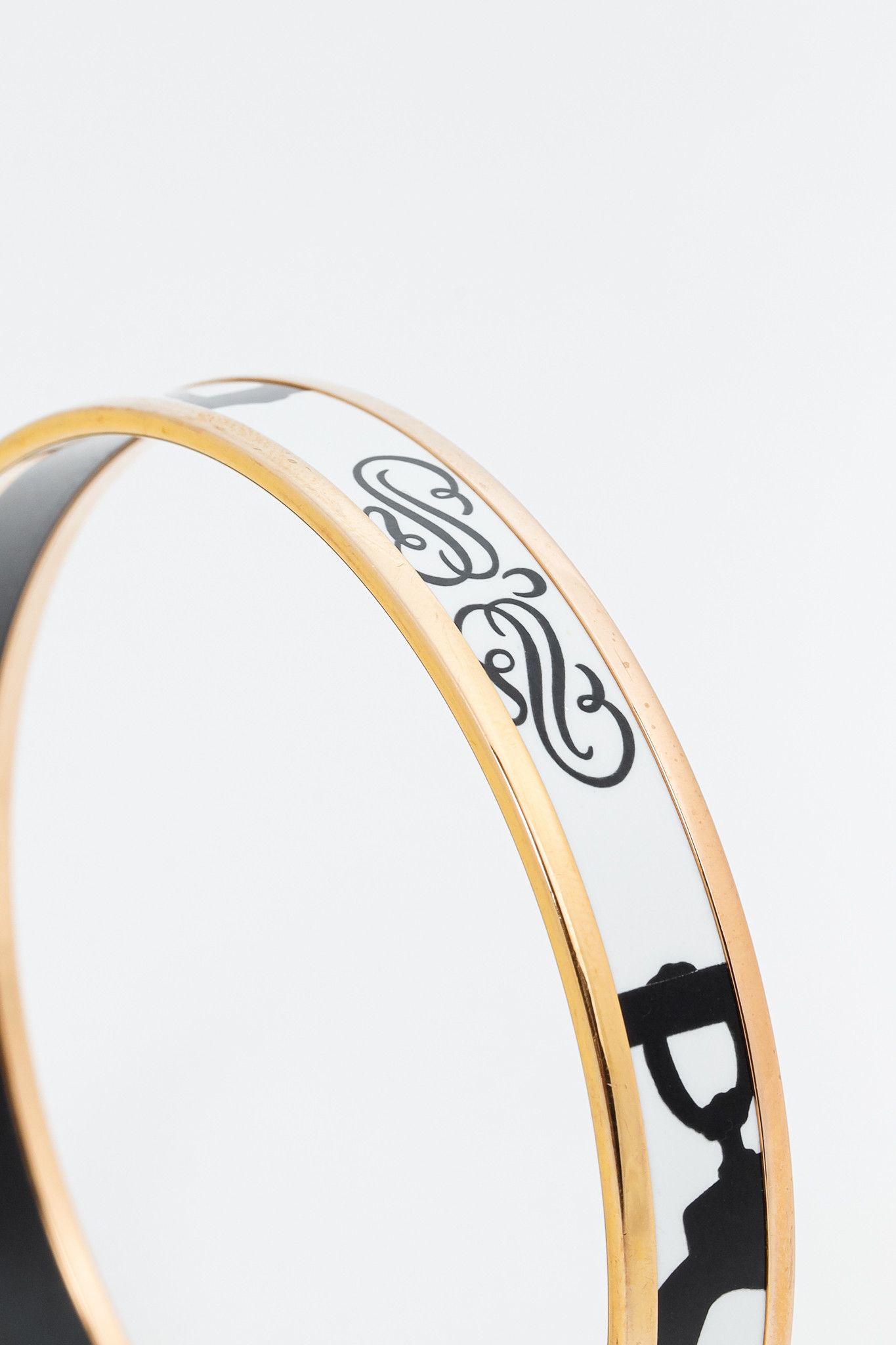 Hermes Hermes Brides de Gala White & Black Enamel Tattoo Bangle Size ONE SIZE - 3 Thumbnail