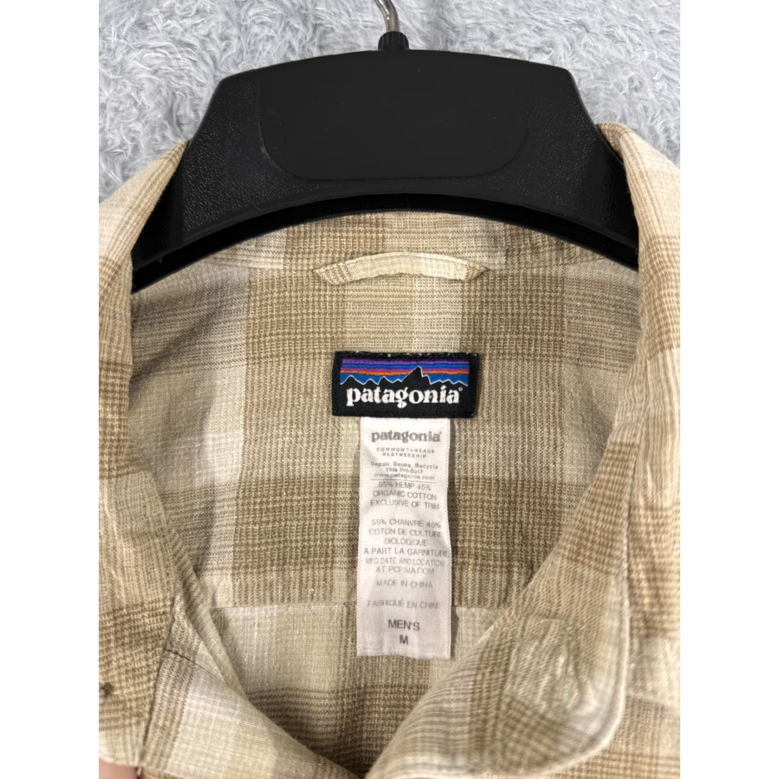 Patagonia VINTAGE Patagonia Shirt Adult Medium Beige Plaid Hemp Button-Up Pocket Size US M / EU 48-50 / 2 - 7 Thumbnail