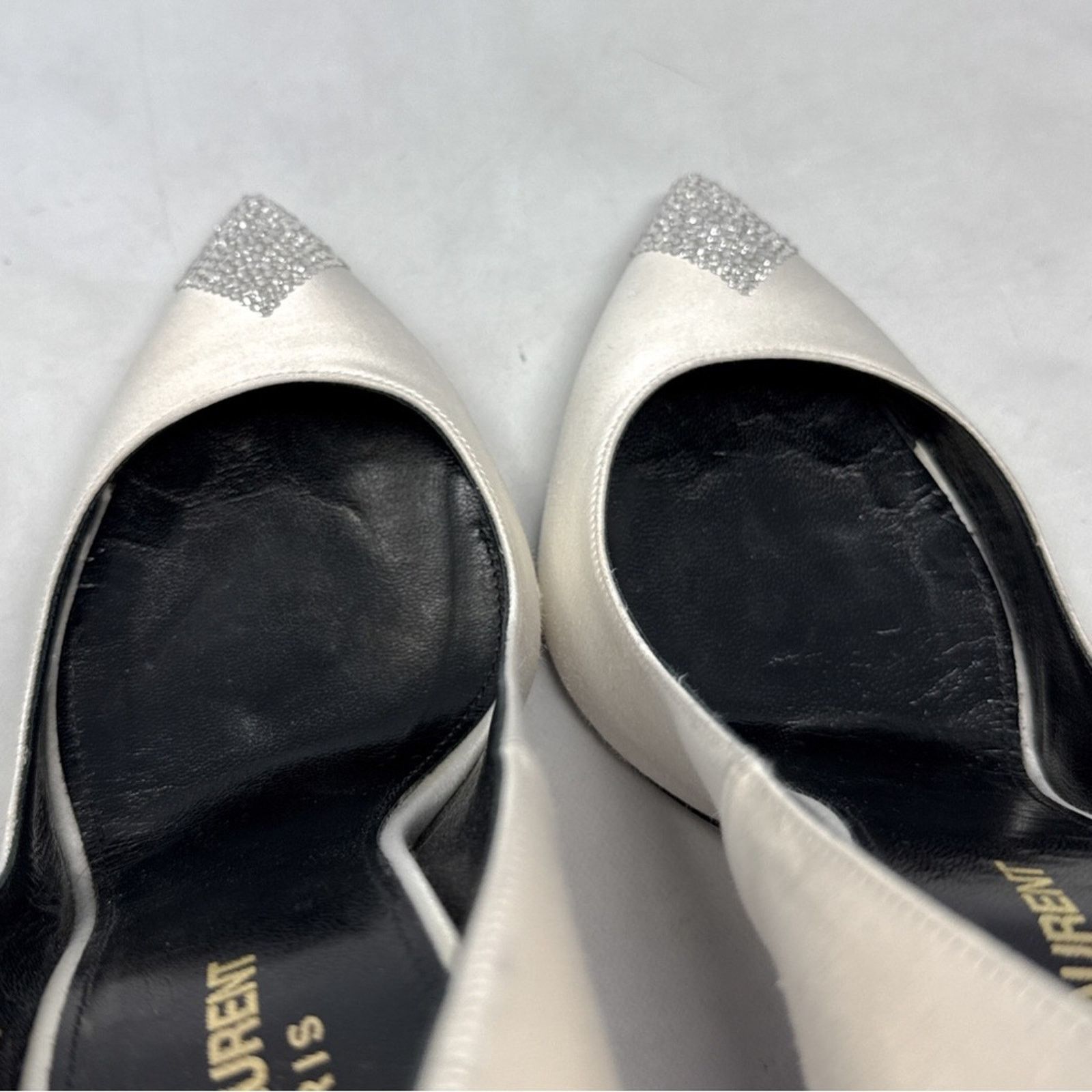 Saint Laurent Paris Saint Laurent Tower 110 Strass Silk Satin Pointed Toe Heels Size US 6.5 / IT 36.5 - 9 Thumbnail