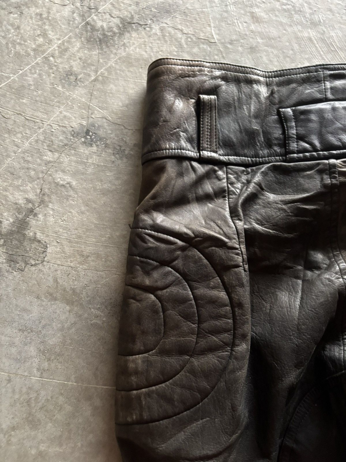 Japanese Brand KOMINE LEATHER PANT MOTORSPORT SUPER SICK FADED PATINA Size US 32 / EU 48 - 16 Thumbnail