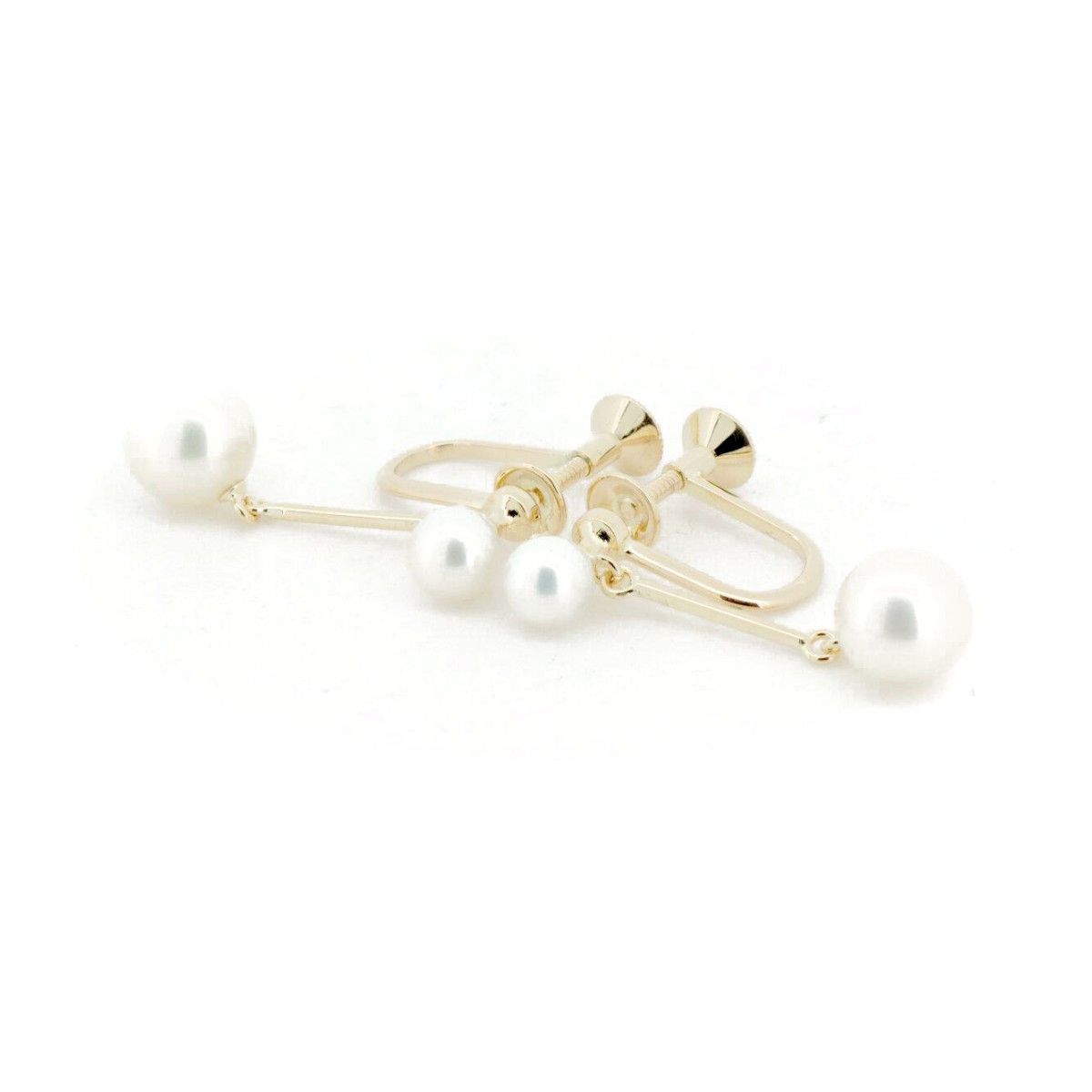 Mikimoto Mikimoto Mikimoto Pearl Au750 Earrings Crocodile skin Earrings DUTY FREE for USA Size ONE SIZE - 1 Thumbnail