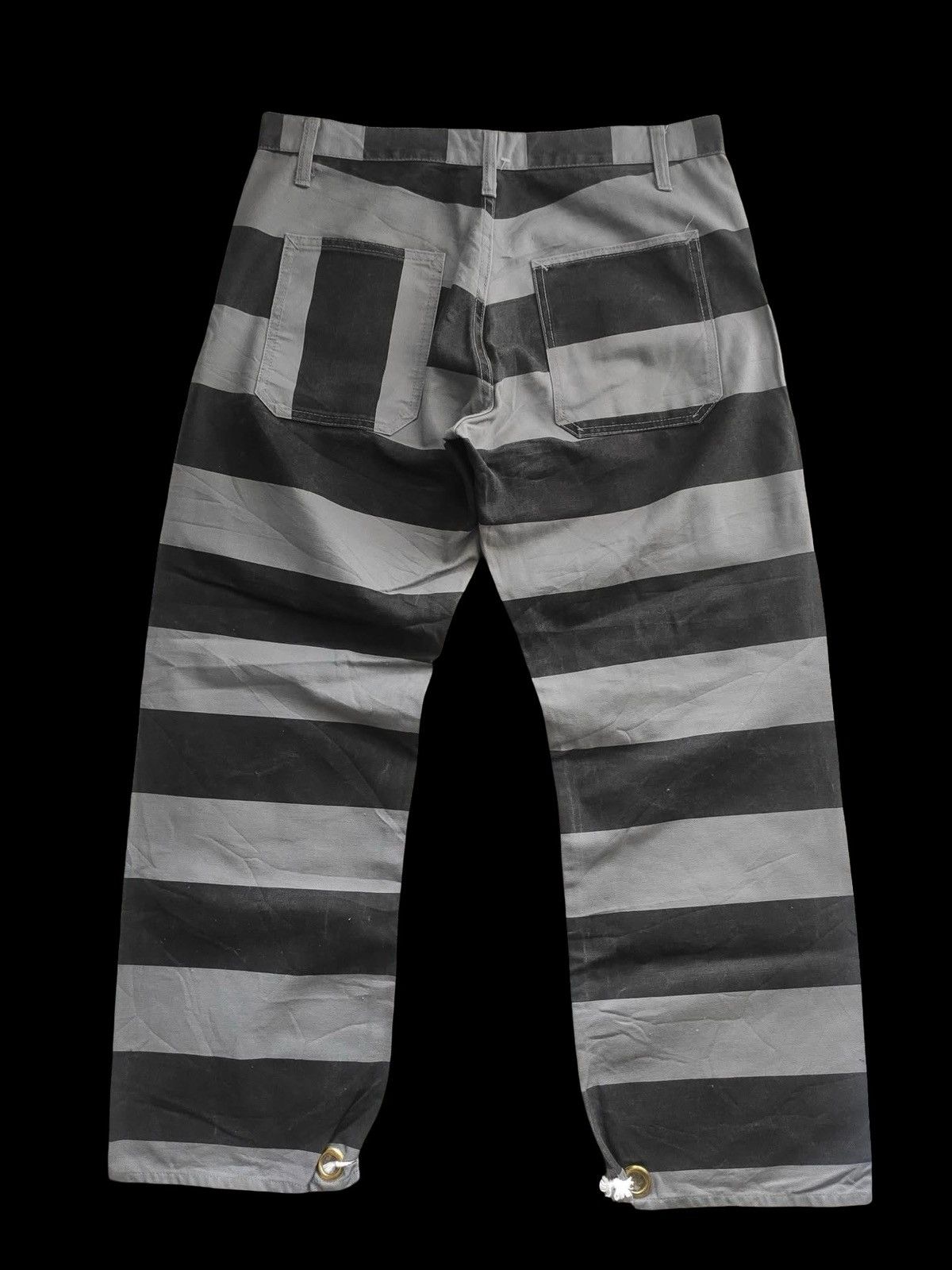 Japanese Brand 💥Biker Style💥Road Runner Prisoner Stripe Sturdy Pant F469 Size US 33 - 2 Thumbnail