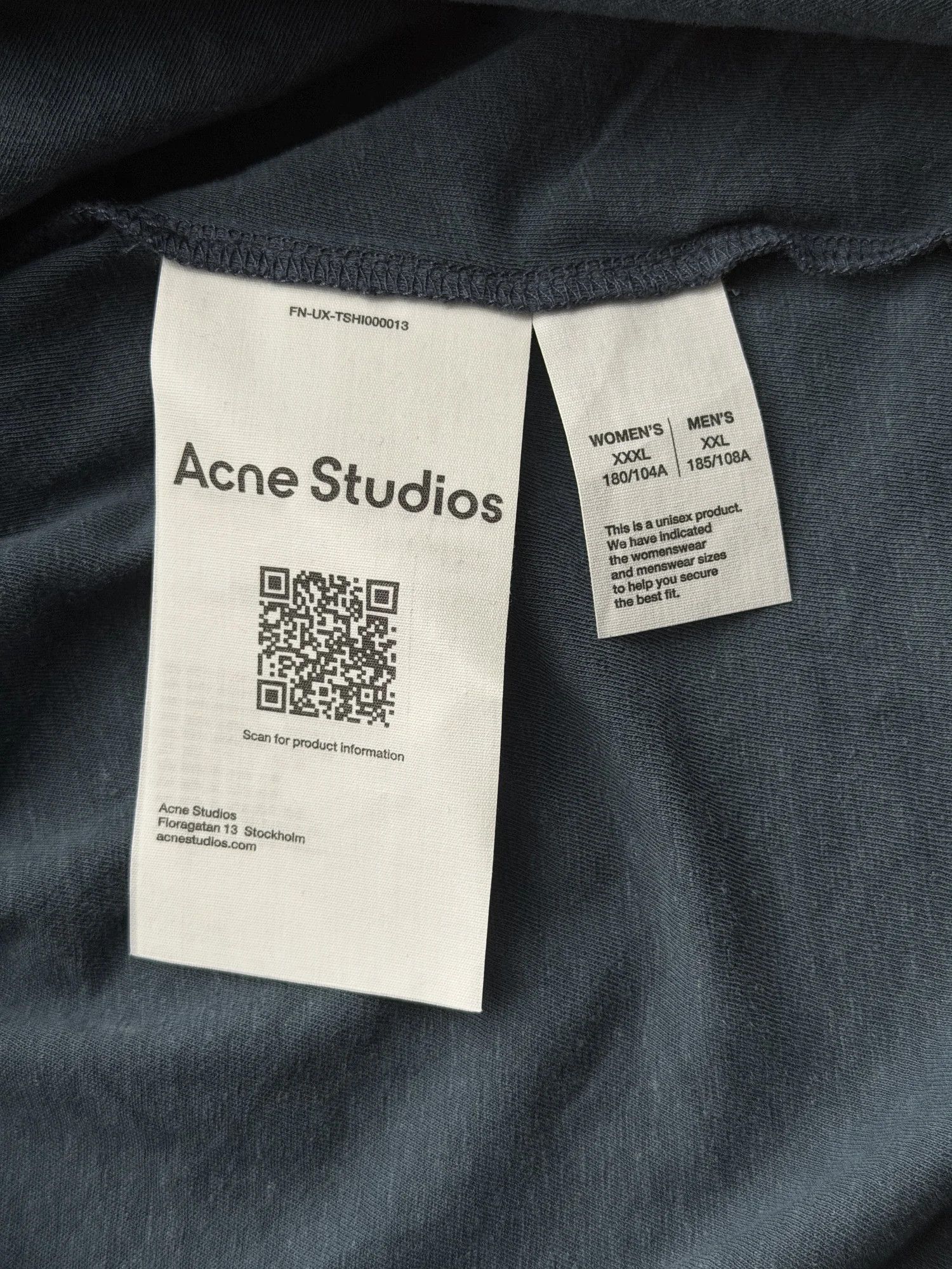 Acne Studios Acne Studios Deep Blue 1996 Logo Distressed T-Shirt Size US XXL / EU 58 / 5 - 4 Thumbnail