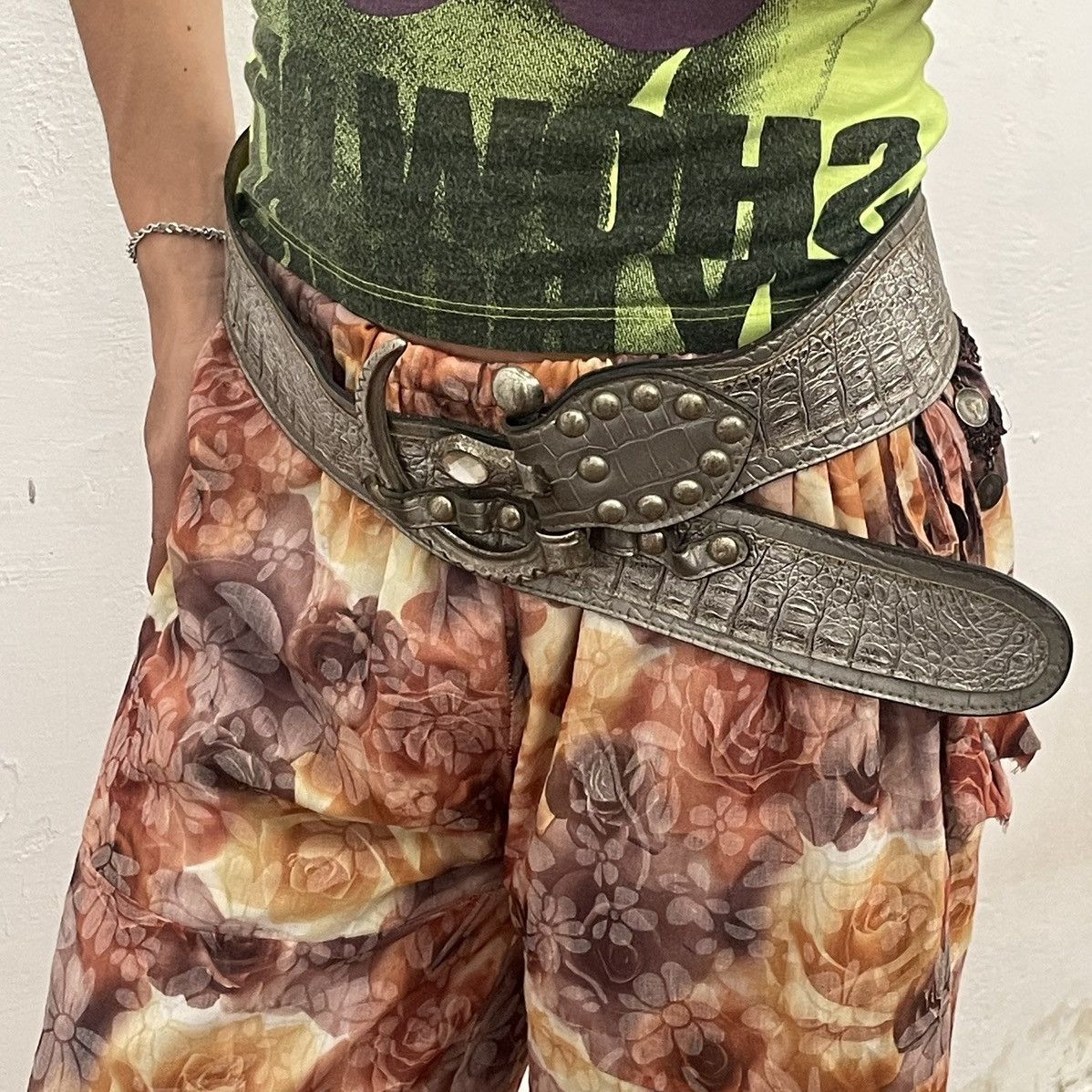 Japanese Brand Silver snake fang crystal belt punk goth grunge styled Size ONE SIZE - 2 Thumbnail