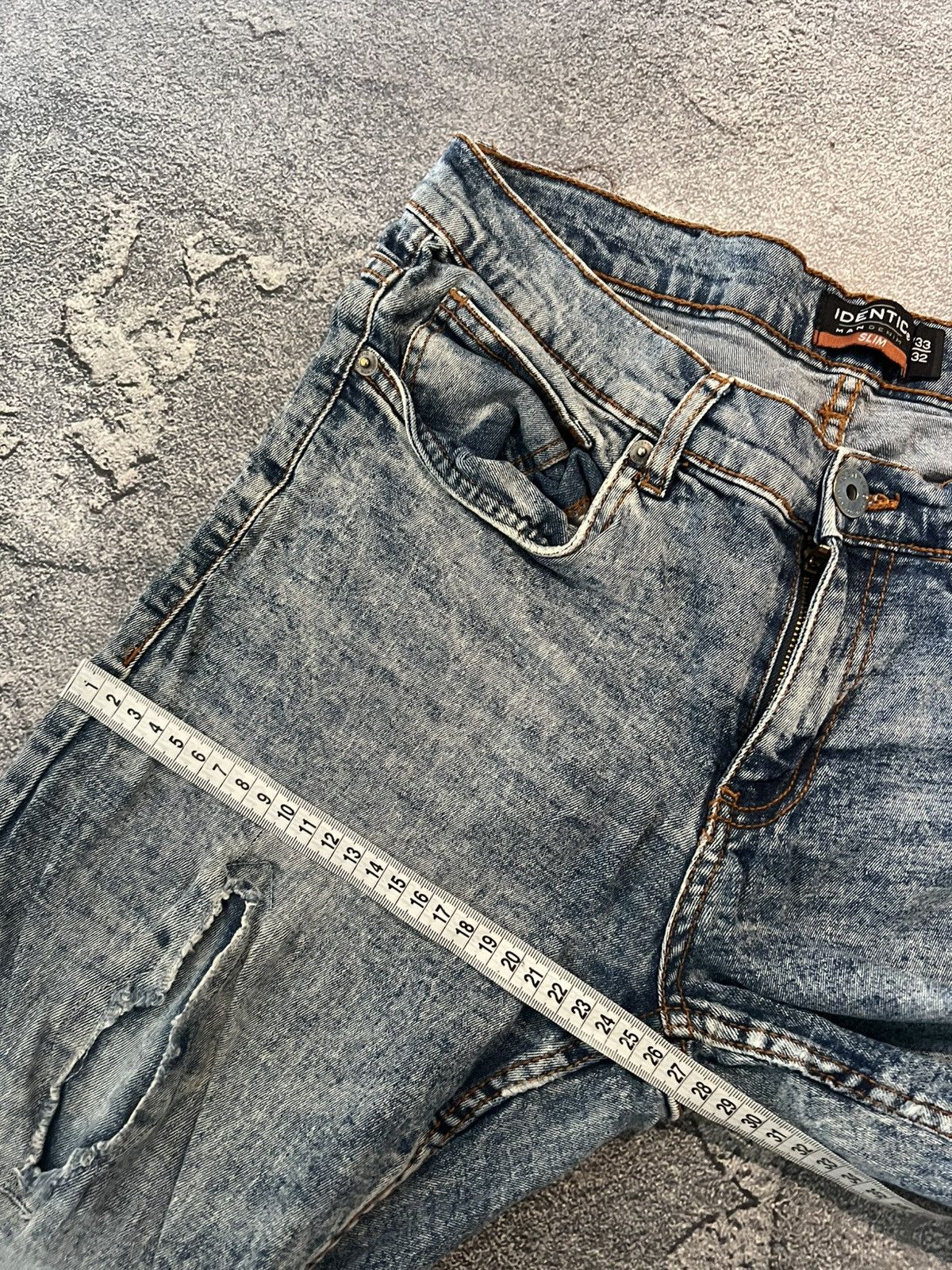 Japanese Brand Destroyed Japanese Washed Blue Vintage Skinny Size US 31 - 10 Thumbnail