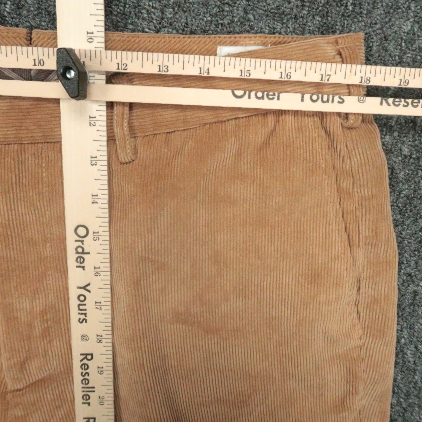 Peter Millar Pants Mens 36x33 Brown Corduroy Chino Flat Front Tailored Regular