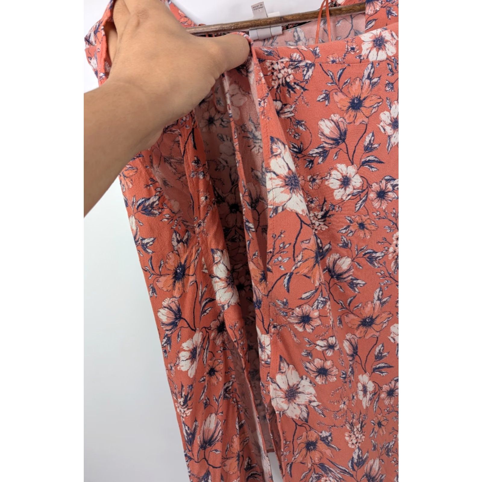 Vintage Knox Rose Women's M/L Pink Orange Open Front Floral Poncho Cover Up Boho Rayon Shirt? Size M / US 6-8 / IT 42-44 - 4 Thumbnail