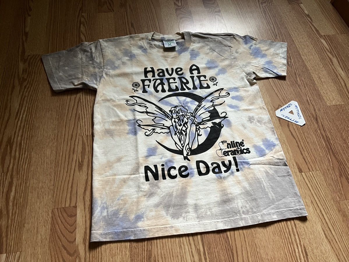image of Online Ceramics Faerie Nice Day Tie Dye Tee - New in White, Men's (Size Large)