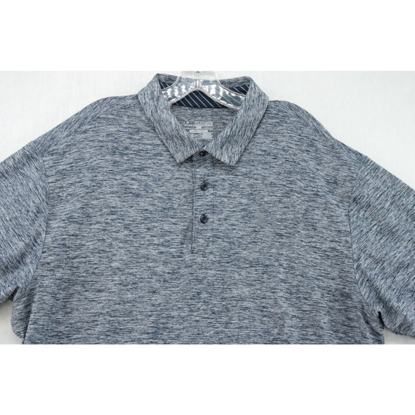 Under Armour Under Armour Polo Shirt Men's 2XL Blue HeatGear Golf Performance Logo Polo Shirts 2XL Mens HeatGear Logo Blue Heather Sports Golf Size US XXL / EU 58 / 5 - 2 Thumbnail