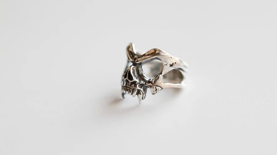 Jewelry Skeleton Head Skull Ring Size ONE SIZE - 3 Thumbnail