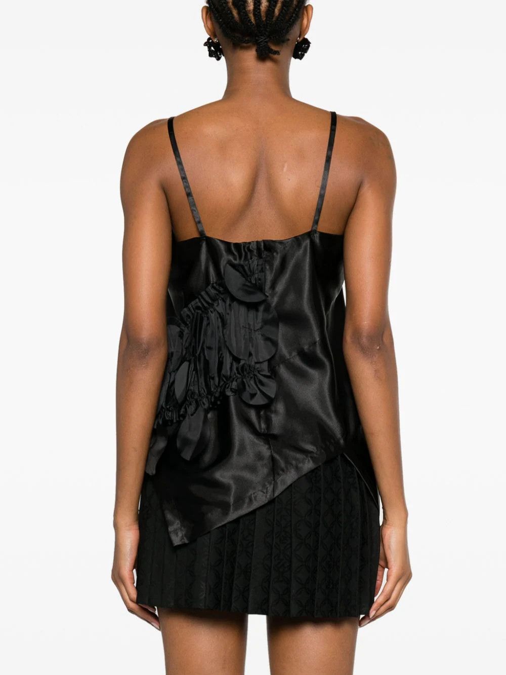 CDG by Comme des Garcons o1mle0824 Satin Asymmetric Top in Black Size XS / US 0-2 / IT 36-38 - 4 Thumbnail