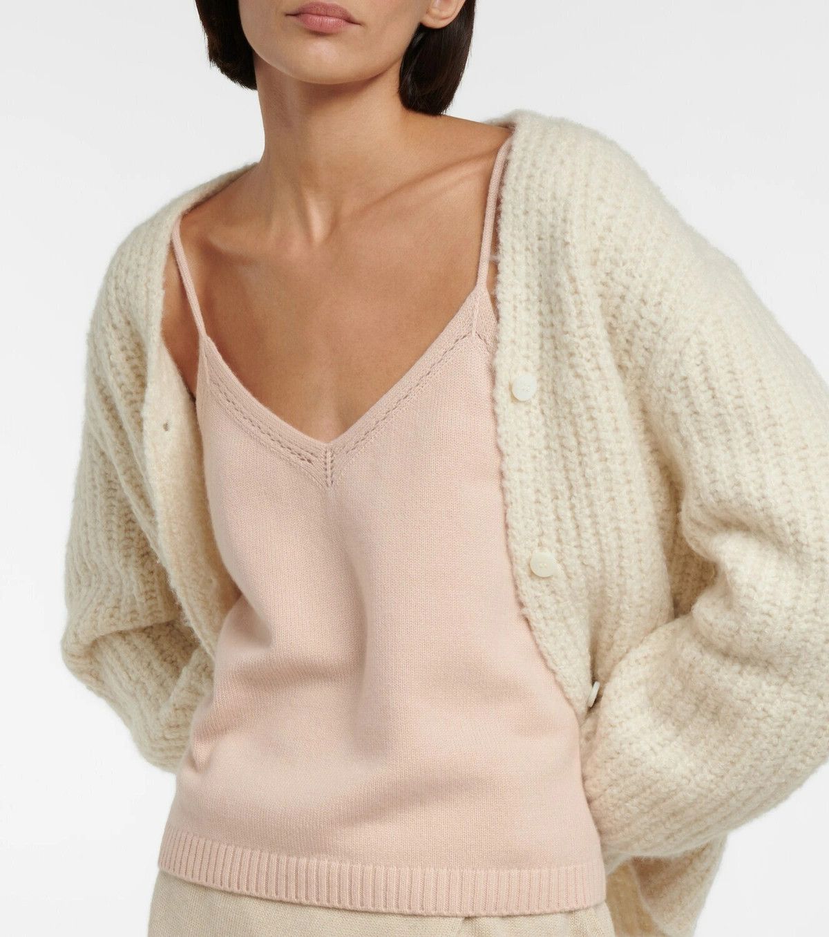 Loro Piana o1srvl11e1024 Cocooning Fine Ajour Tank Top in Pink Size M / US 6-8 / IT 42-44 - 6 Thumbnail