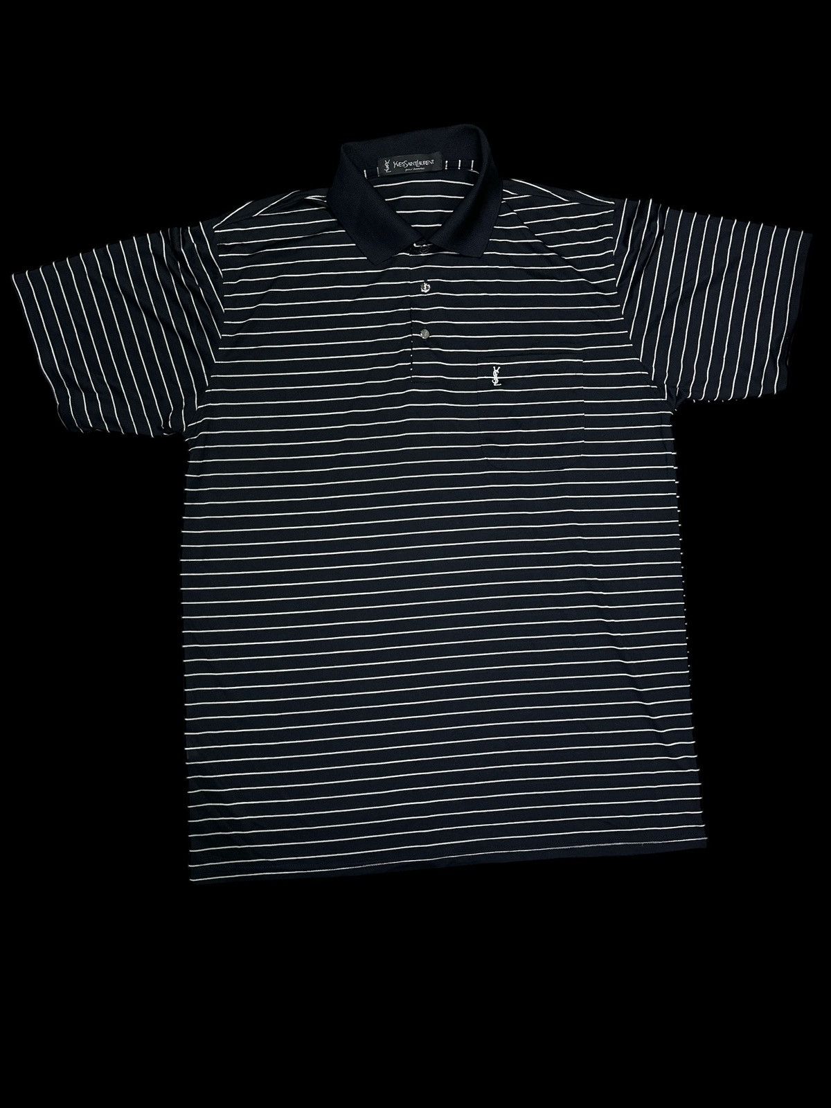 Saint Laurent Paris YsL💥Collar Tee Stripe Ysl Pour Homme 💥❗️ Size US XL / EU 56 / 4 - 1 Thumbnail