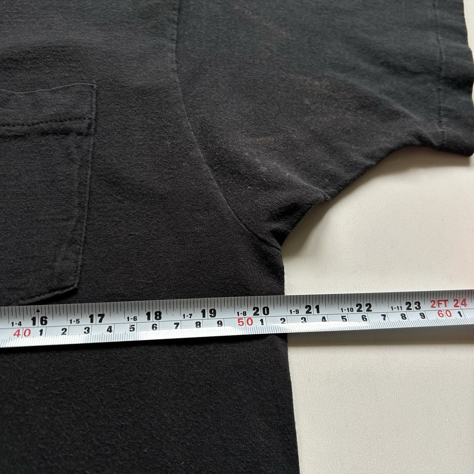 Vintage Vintage Faded Black Pocket T-Shirt Large 90s Single Stitch Size US XL / EU 56 / 4 - 6 Thumbnail