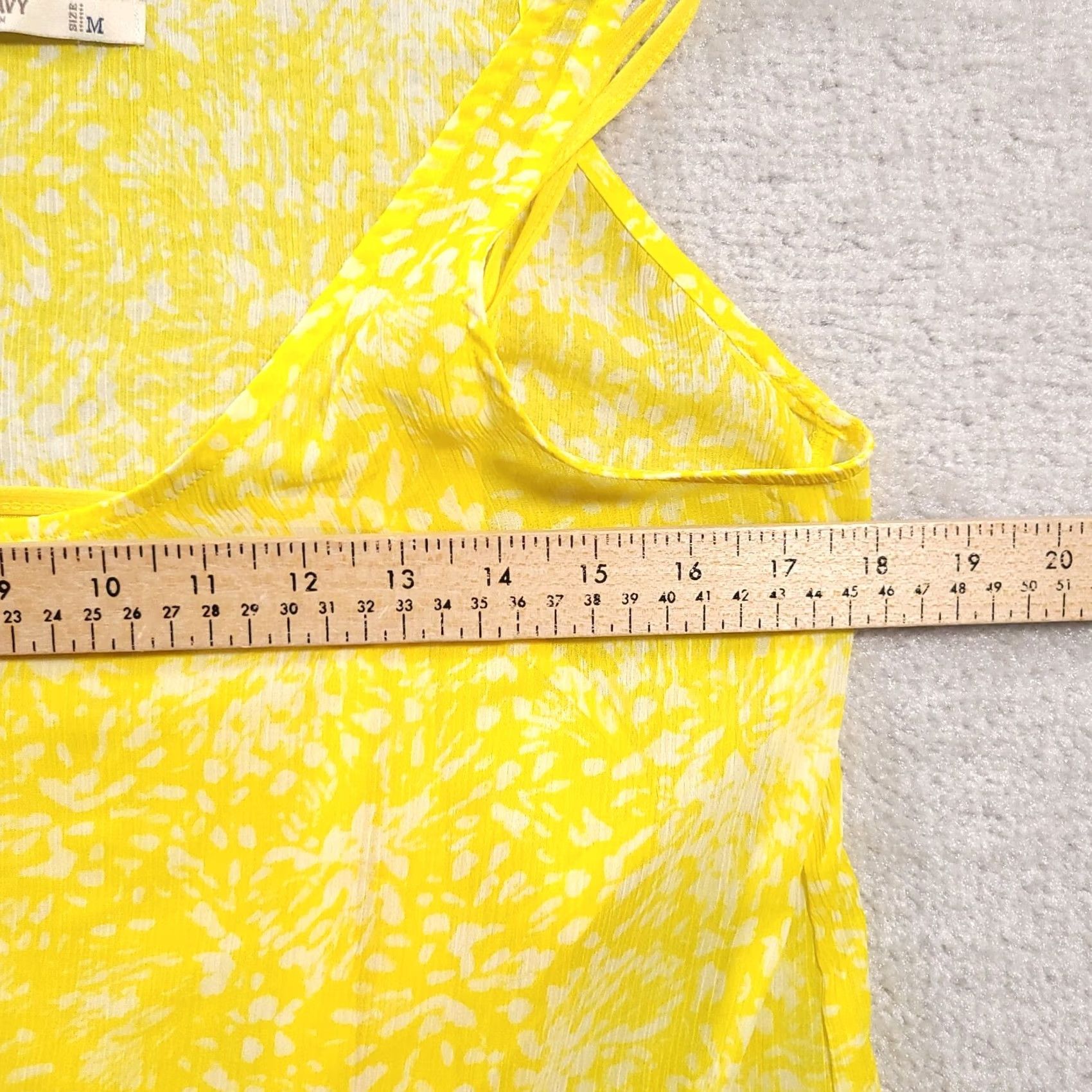 Old Navy Old Navy Tank Top Womens Medium Yellow White Scoop Neck Abstract Size M / US 6-8 / IT 42-44 - 4 Thumbnail