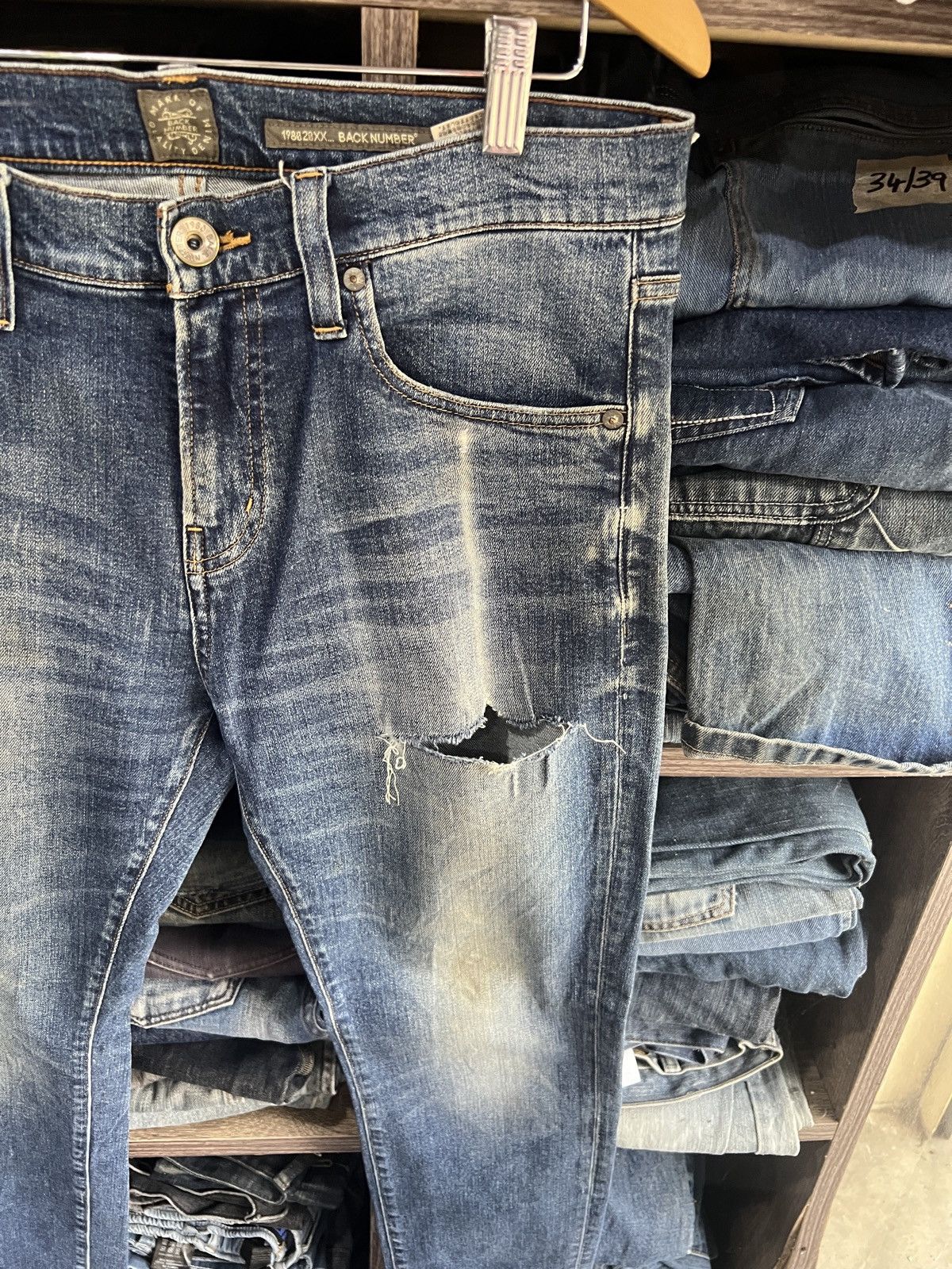 Japanese Brand 🔥Back Number Distressed Denim Size US 34 / EU 50 - 6 Thumbnail