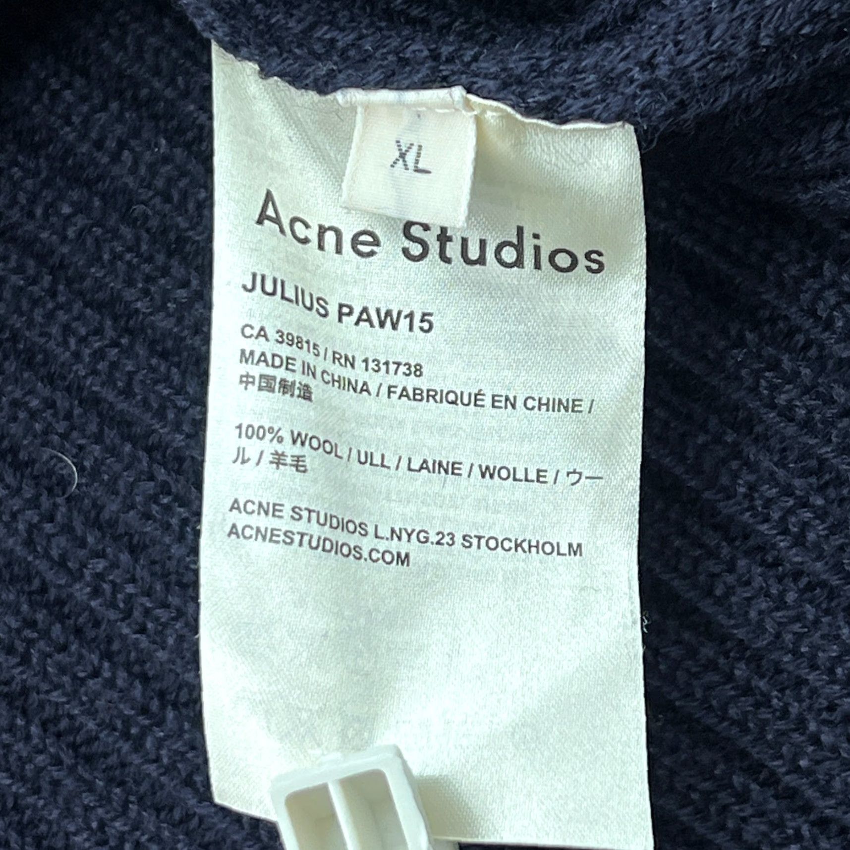 Acne Studios Acne Studios Men Wool Sweater XL Crewneck Navy Blue Ribbed Heavy Pullover Knit 90s? Size US XL / EU 56 / 4 - 3 Thumbnail