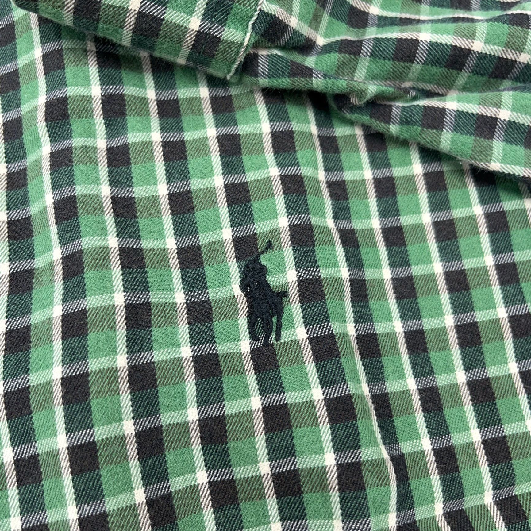 Ralph Lauren Ralph Lauren Button-Up Flannel Shirt Men L Plaid Green Black Button-Front Classic Casual Size 42R - 4 Thumbnail