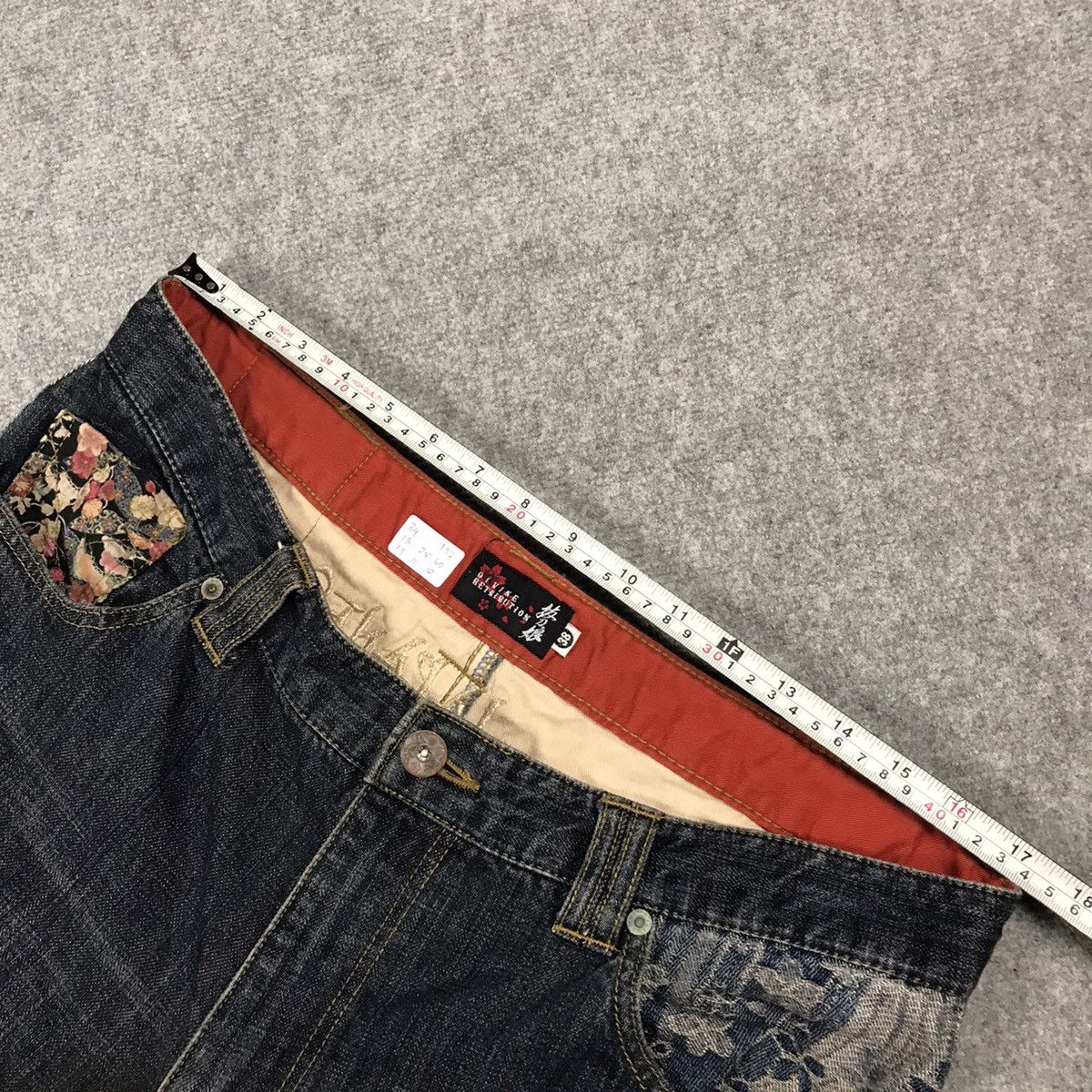 JAPANESE DENIM STYLE EMBROIDERY ART BAGGY PANTS
