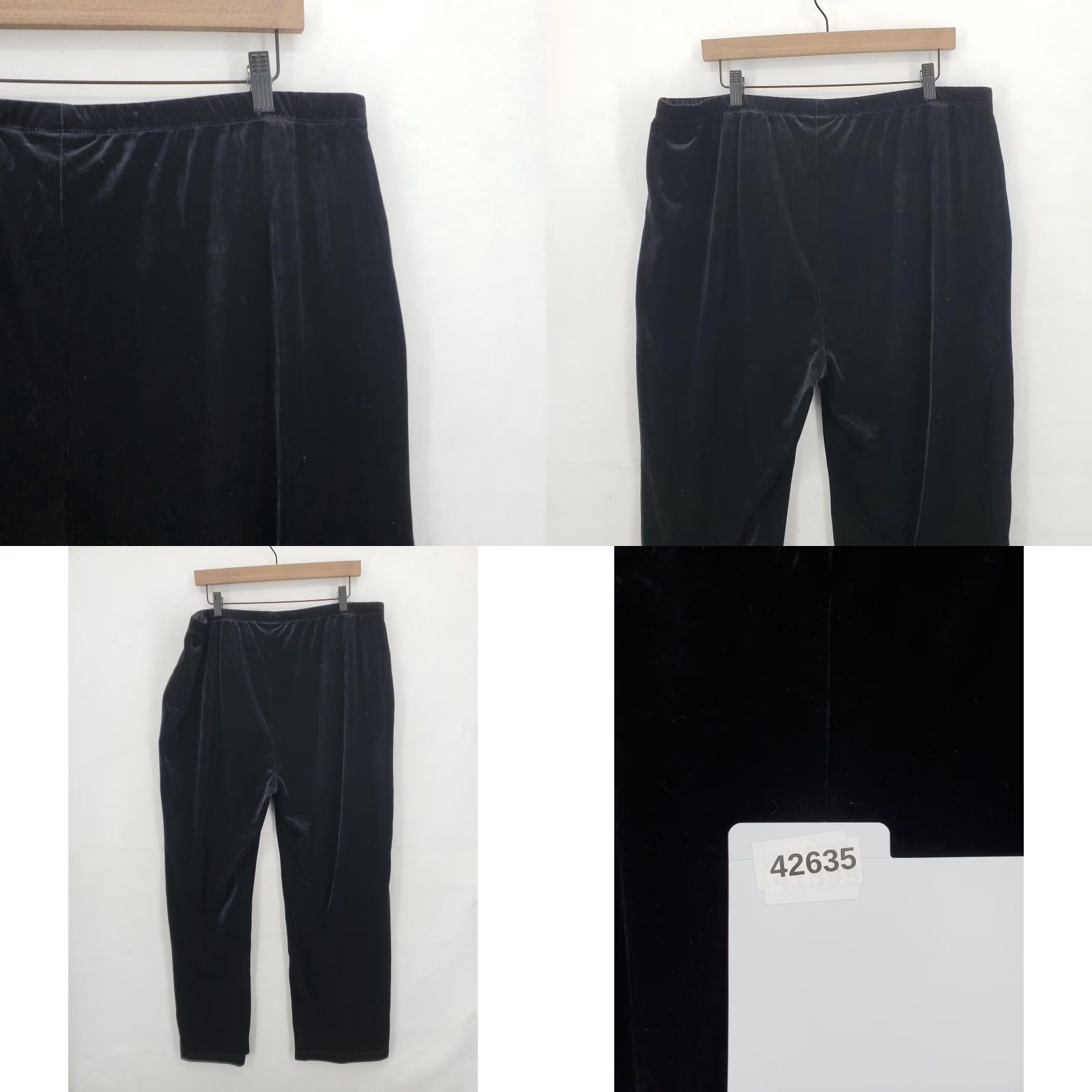 Vintage Chico's Pants Womens XL 3R Black Velvet Velour Pull On Elastic Waist Stretch NWT Size 40" / US 18 - 9 Thumbnail