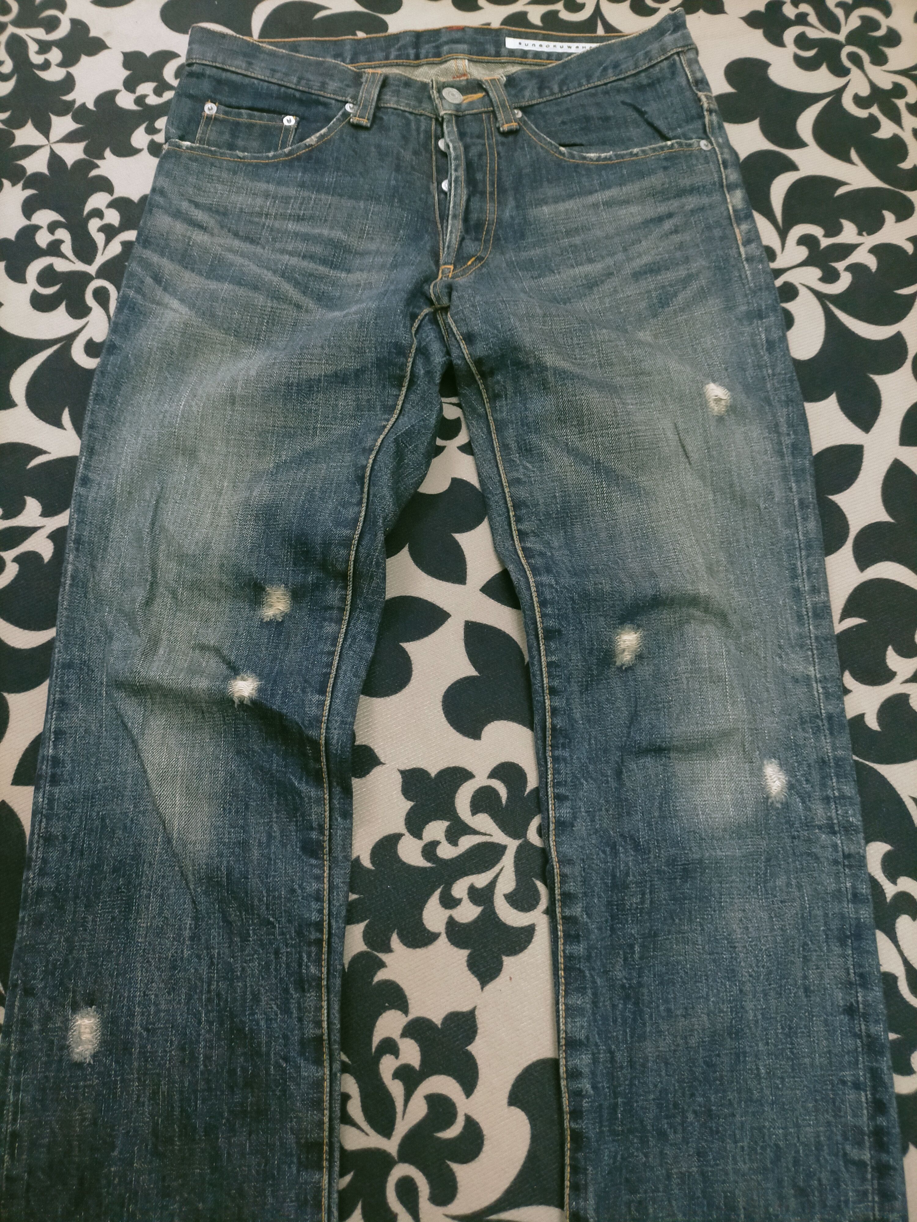 Issey Miyake × Japanese Brand 🔥 Sunao Kuwahara Distressed Jeans Size US 29 - 5 Thumbnail