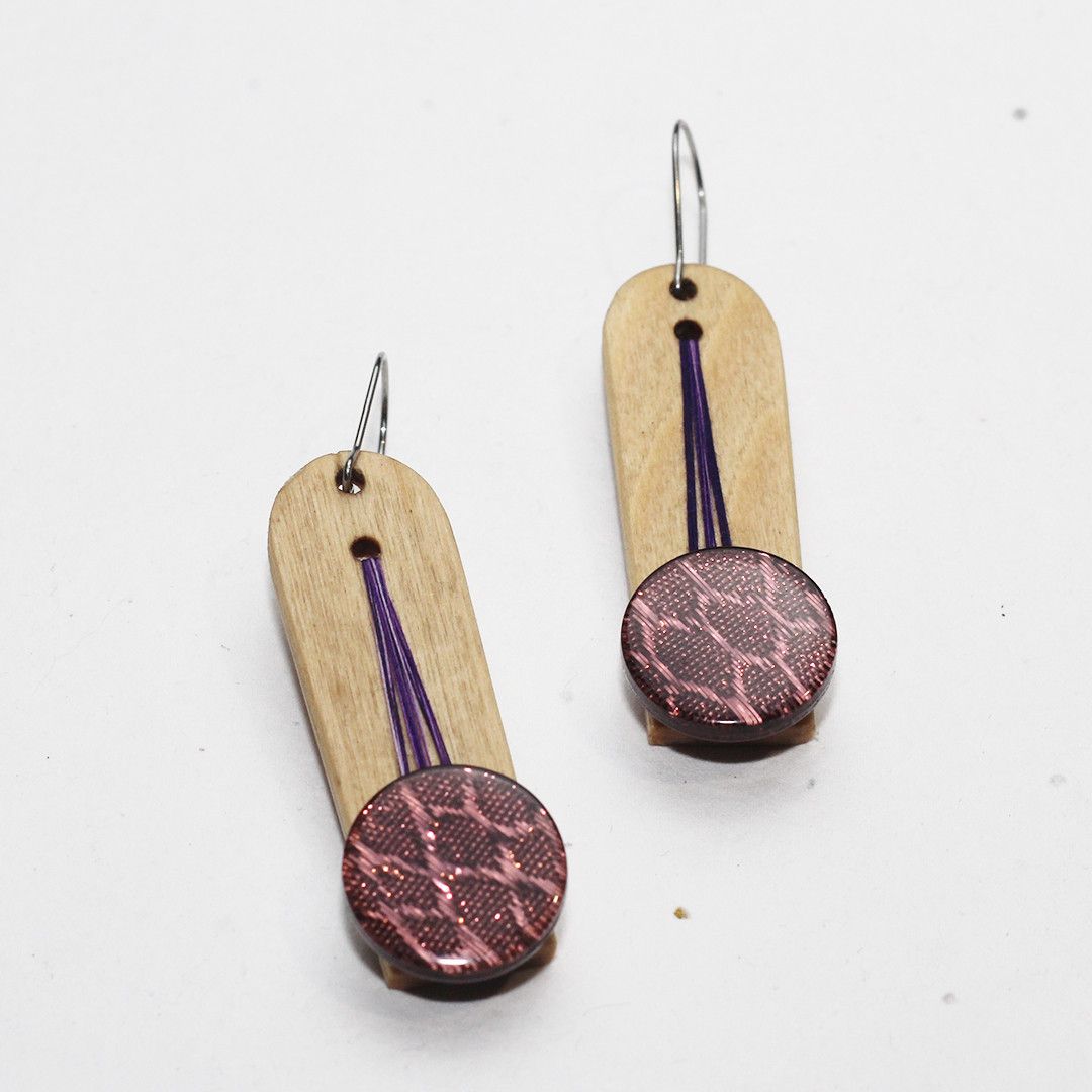 Designer Wooden Earrings | Handmade in Berlin x YUNTA Size ONE SIZE - 2 Thumbnail