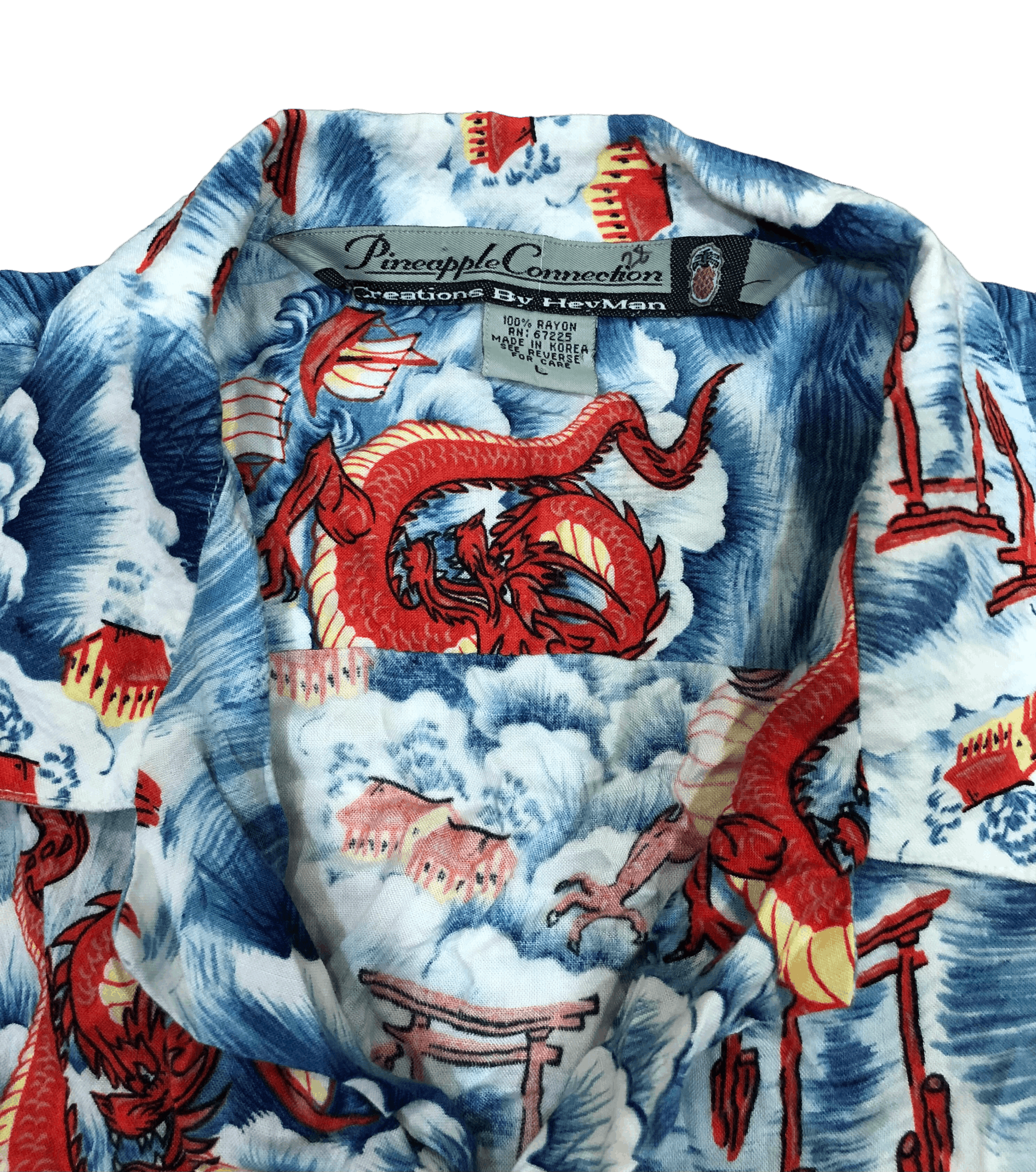 Pineapple Connection Pineapple Connection Selvedge Hawaiian Shirt Motif Dragons Size US L / EU 52-54 / 3 - 5 Thumbnail
