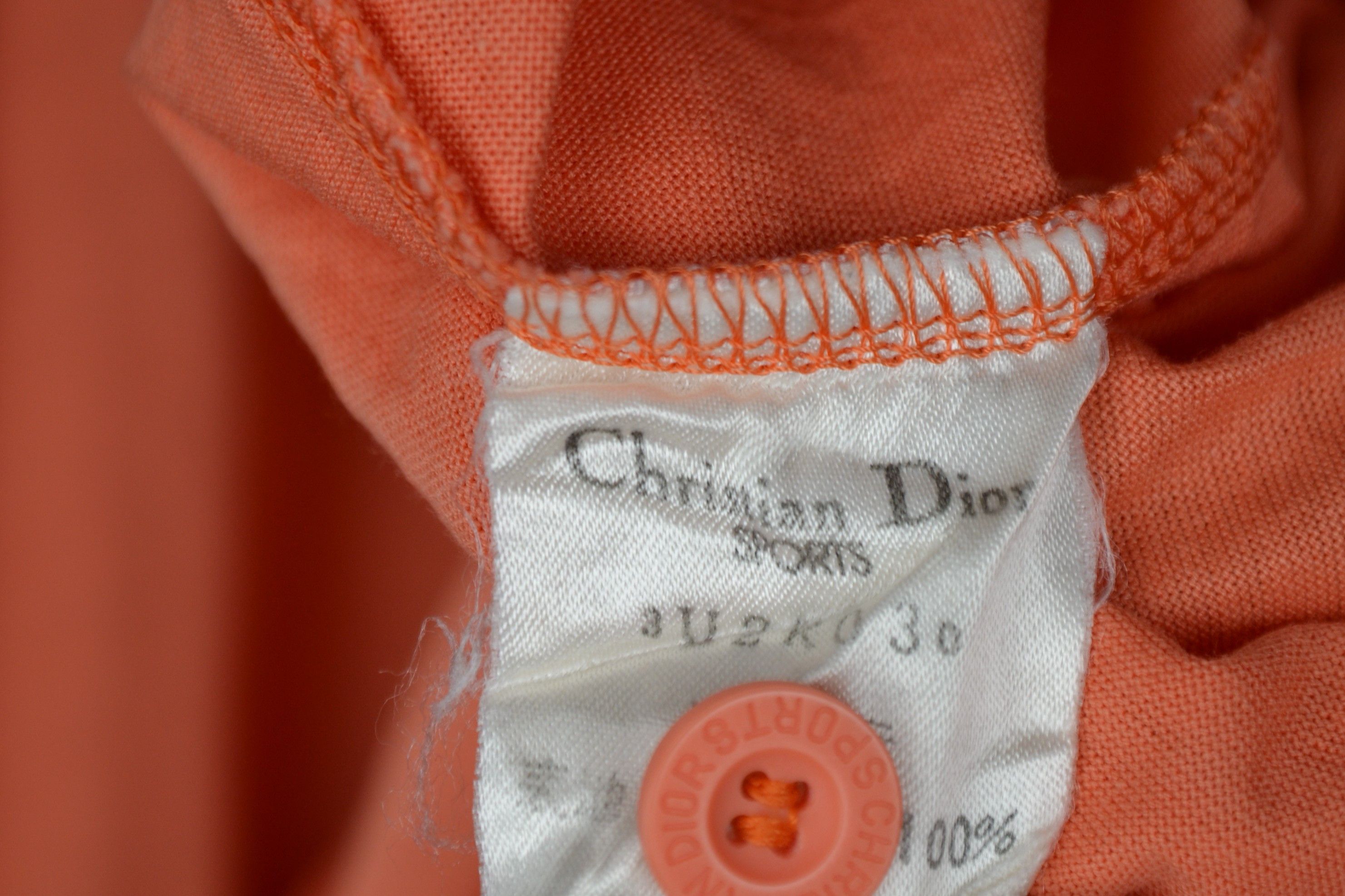 Dior Christian Dior Peach Cotton Cropped Vintage Polo Shirt L Size L / US 10 / IT 46 - 11 Thumbnail