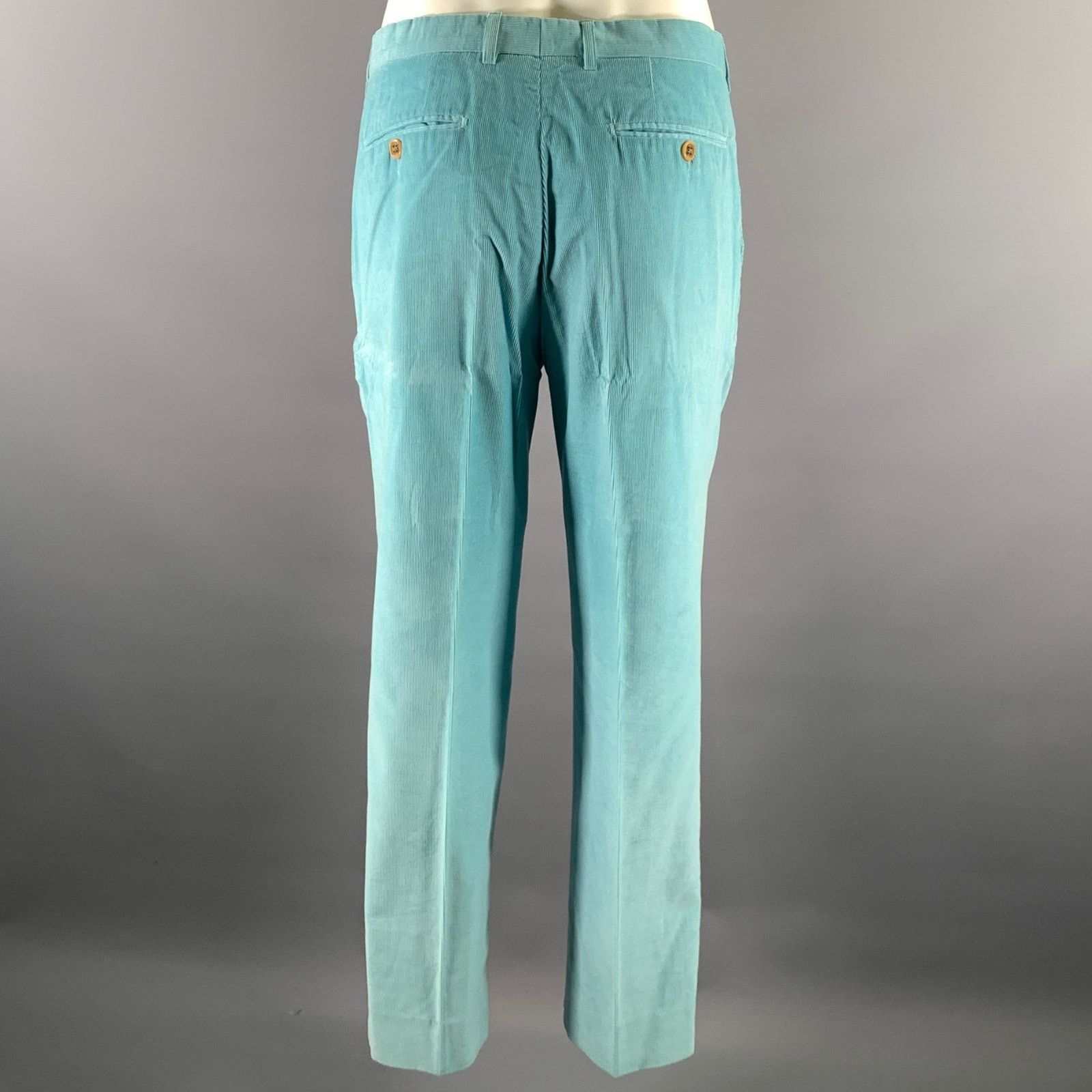 Etro ETRO Size 38 Light Blue Corduroy Cotton Storm Collar Suit Size 38R - 7 Thumbnail