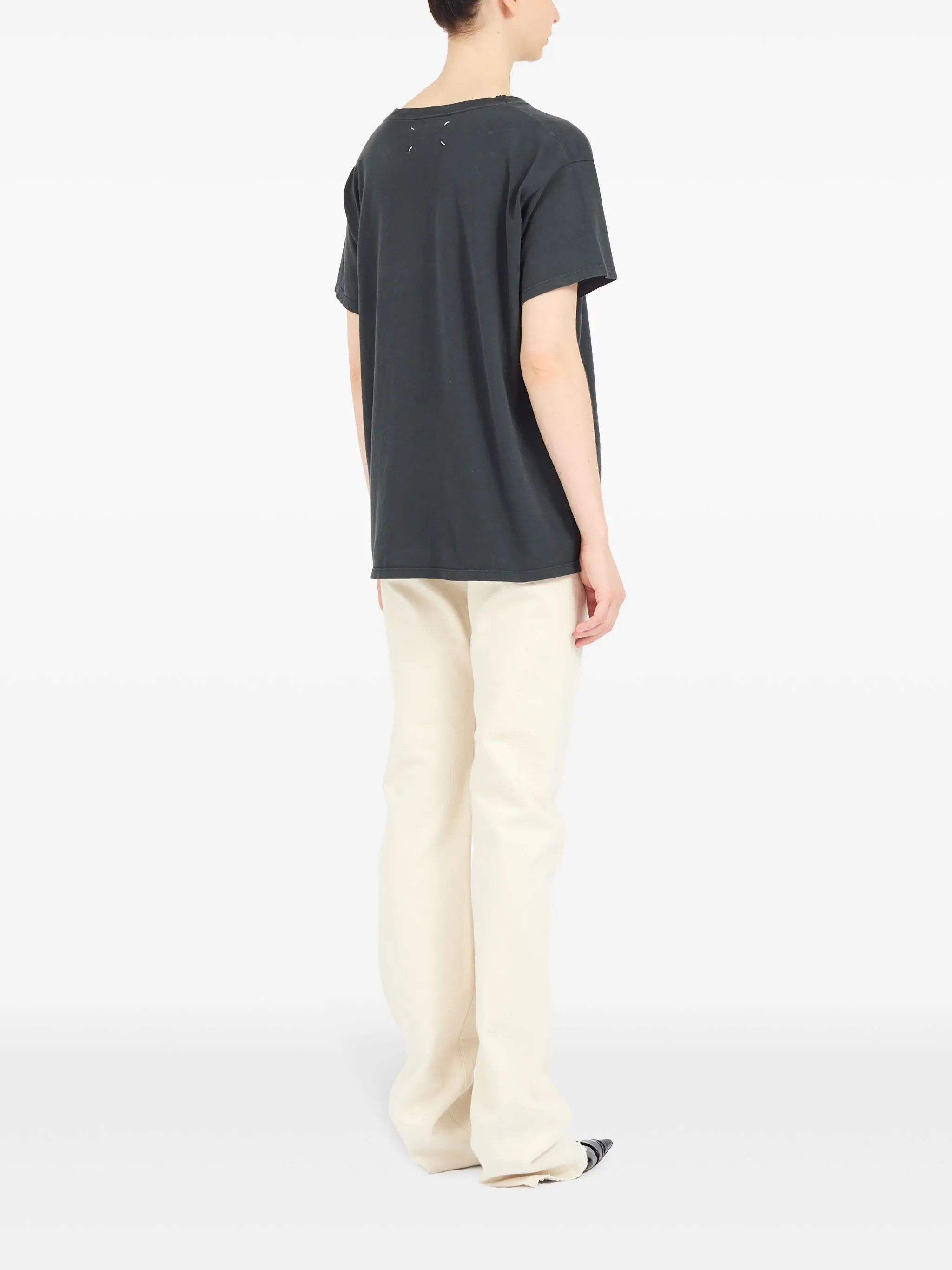 Maison Margiela oc11z0825 Logo-print Cotton T-Shirt in Washed Black Size XS / US 0-2 / IT 36-38 - 4 Thumbnail
