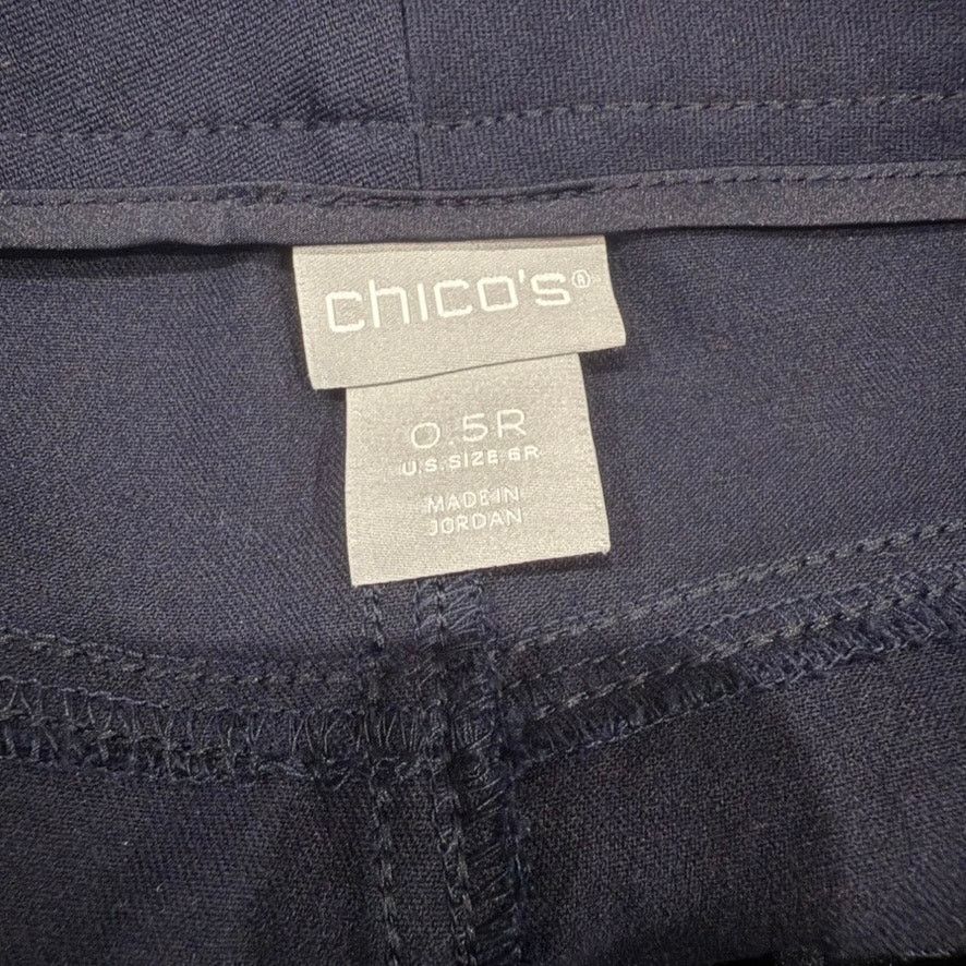 Chicos Chico's Women's Dress Pants Size 0.5 / 6R Blue Solid Casual Size 28" / US 6 / IT 42 - 3 Thumbnail