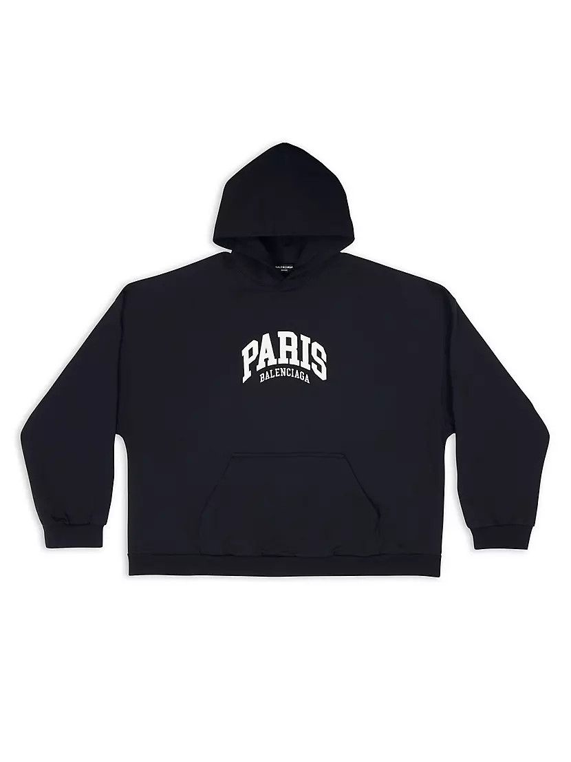 ◆SALE◆直営店◆【BALENCIAGA】Cities Paris フーディー Balenciaga o1mt1gz0824 Cities Paris Hoodie Wide Fit in Black