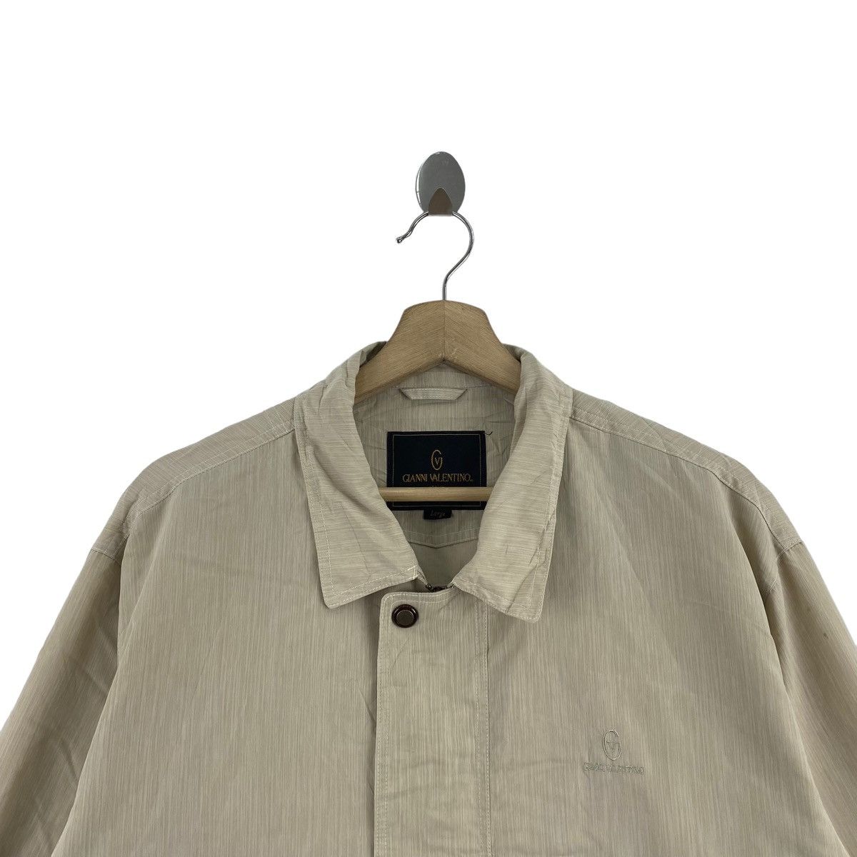 Vintage Vintage GIANNI VALENTINO ITALY Cream Bomber Jacket Size US L / EU 52-54 / 3 - 2 Thumbnail