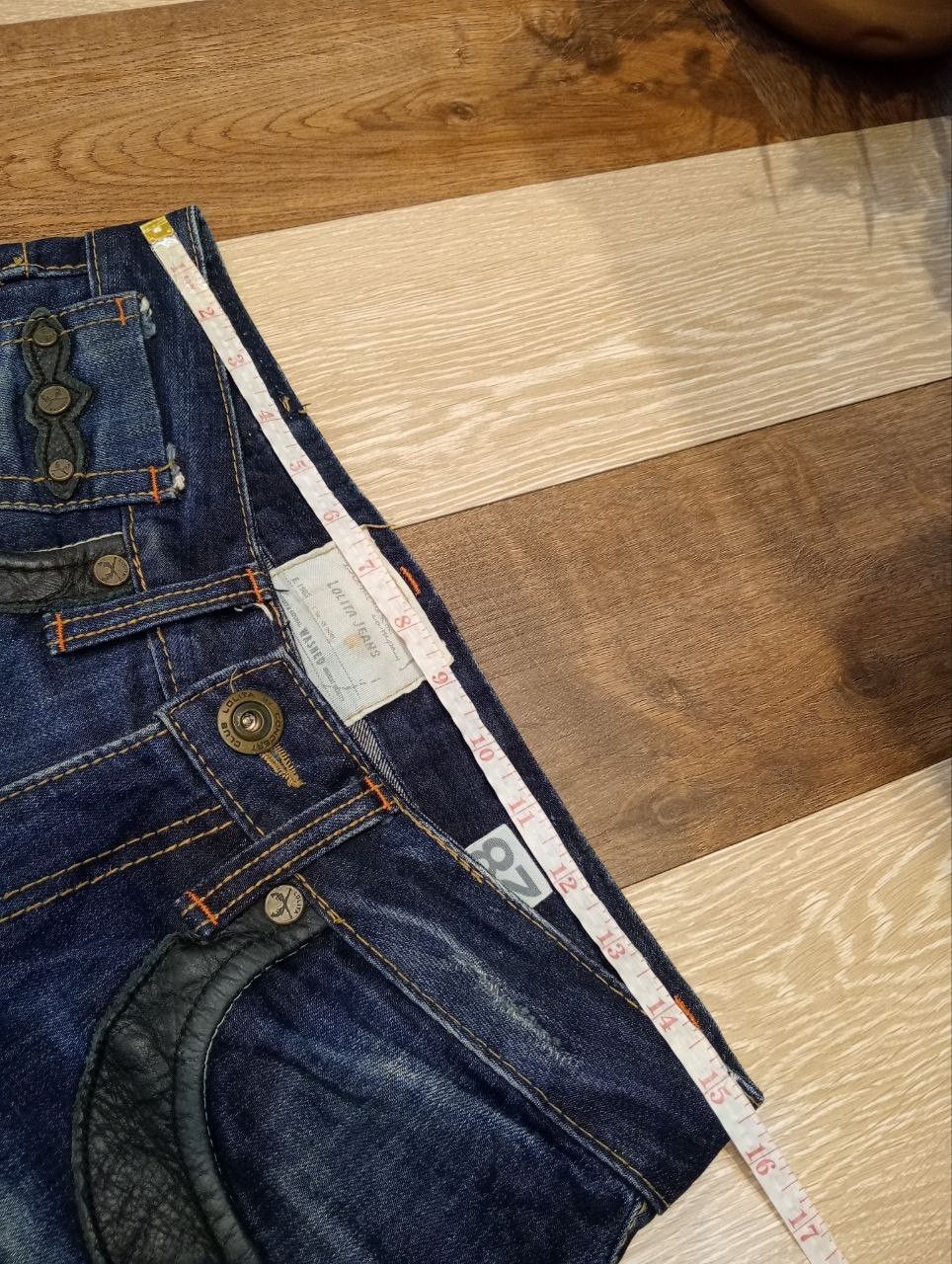 Japanese Brand LOLITA JEANS BLUE WASHED DENIM COTTON LEATHER POCKET PANTS Size US 28 / EU 44 - 13 Thumbnail